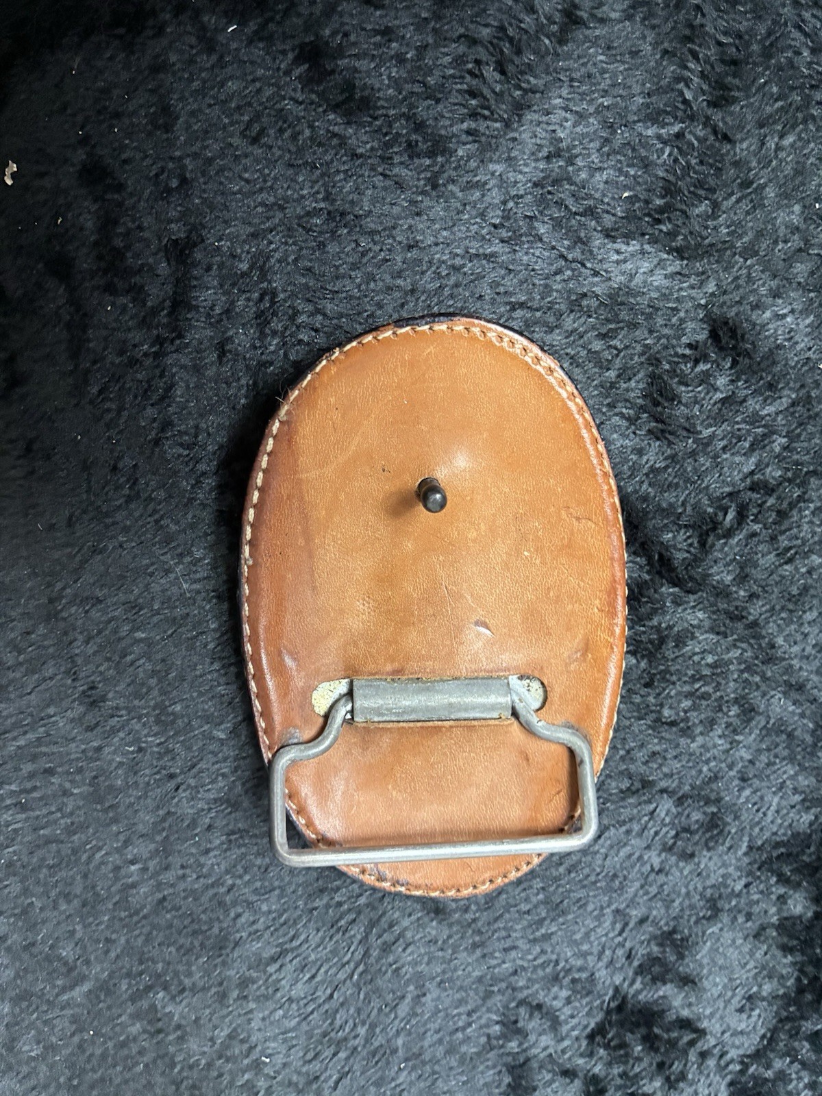 Belt buckle Arango Leather Mexico Black Leather. 3 1/2&Prime; X 2 1/2&Prime;