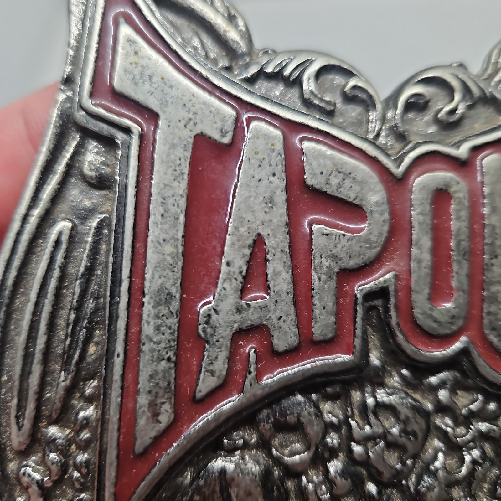 Vintage MMA UFC TAPOUT Belt Buckle Heavy Metal Skulls Graveyard Belt Buckle