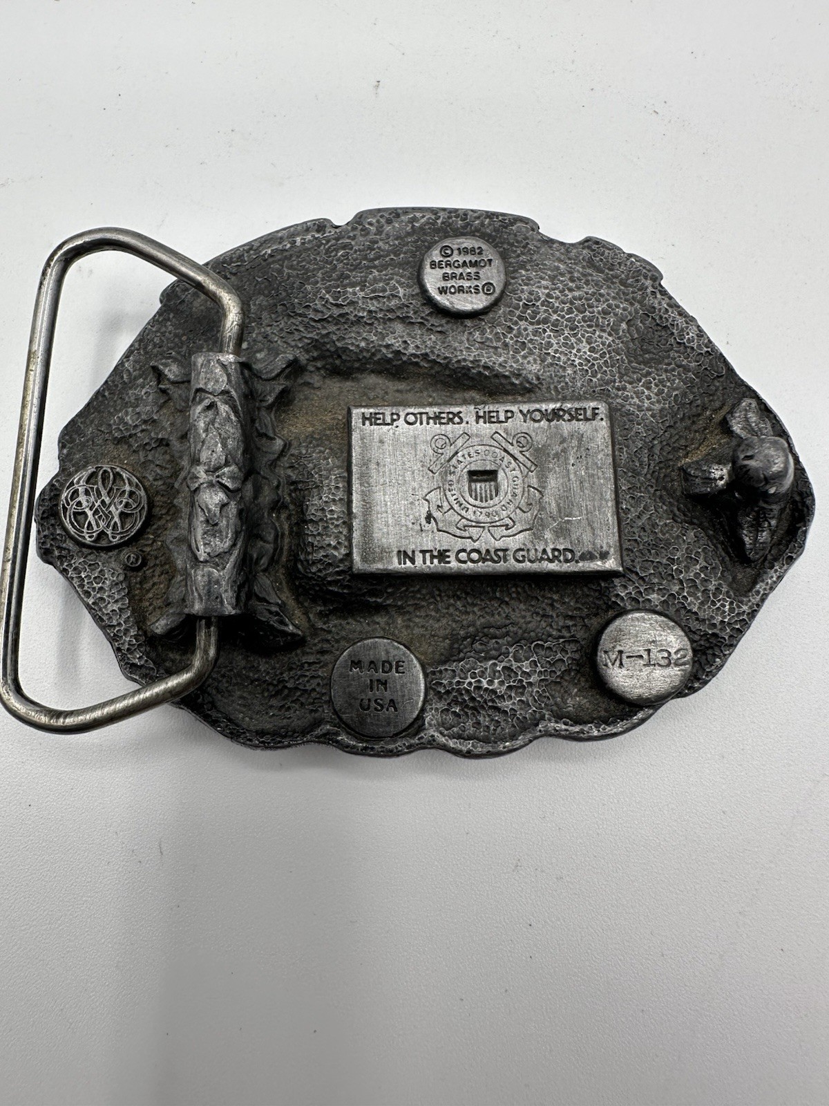 (2) Vintage United States Coast Guard Military Belt Buckle 1982/1988 Made In USA