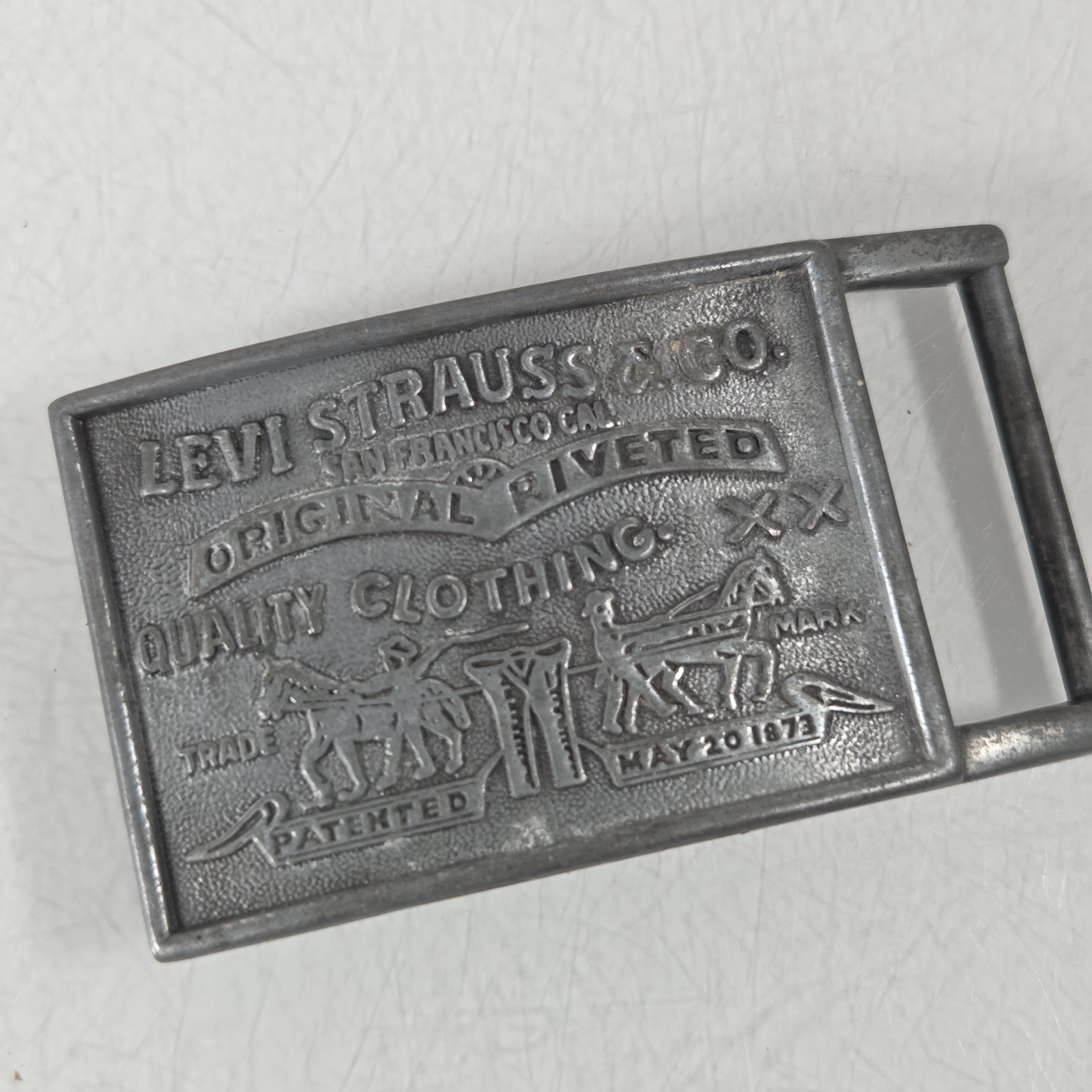 Vintage Belt Buckle Levi Strauss & Co Original Riveted Clothing USA