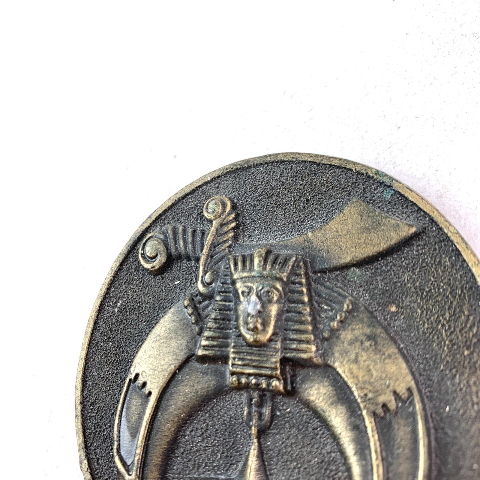 Vintage Shriners Masonic Crescent Scimitar Round Metal Belt Buckle