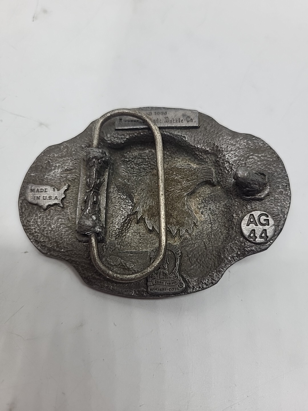 Arroyo Grande Buckle Co Eagle 1990 Belt Buckle AG44 Heavy Pewter 3D Vintage EUC