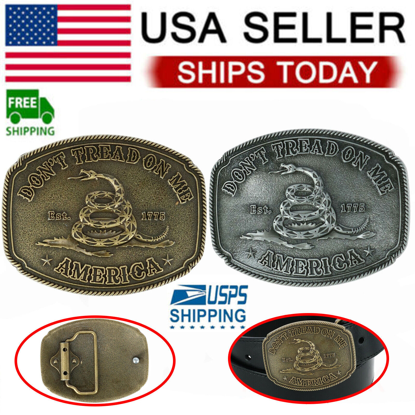 New American Belt Buckle CTM Don&rsquo;t Tread on Me