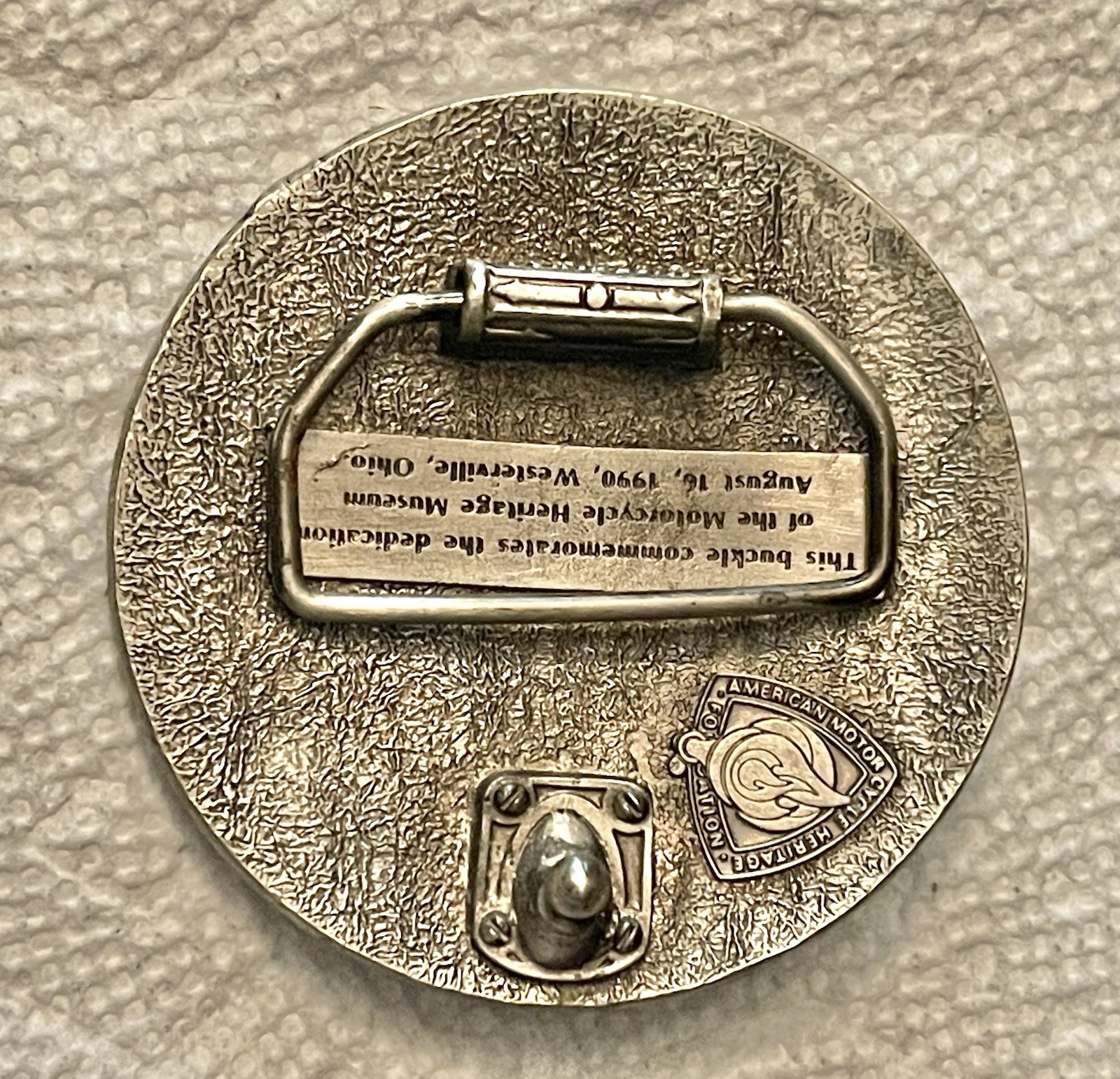 RARE NOS 1990 Belt Buckle Motorcycle Heritage Museum Commemorative Collectible