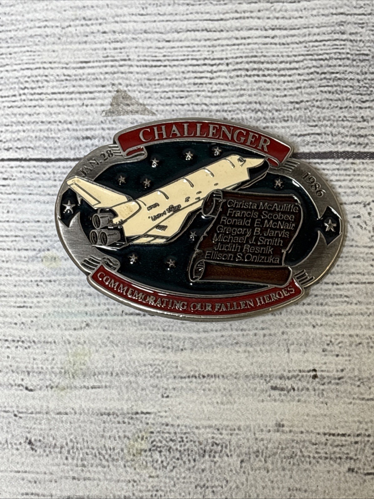 1986 VTG Challenger Commemorating Our Fallen Heroes Collectible Belt Buckle!!