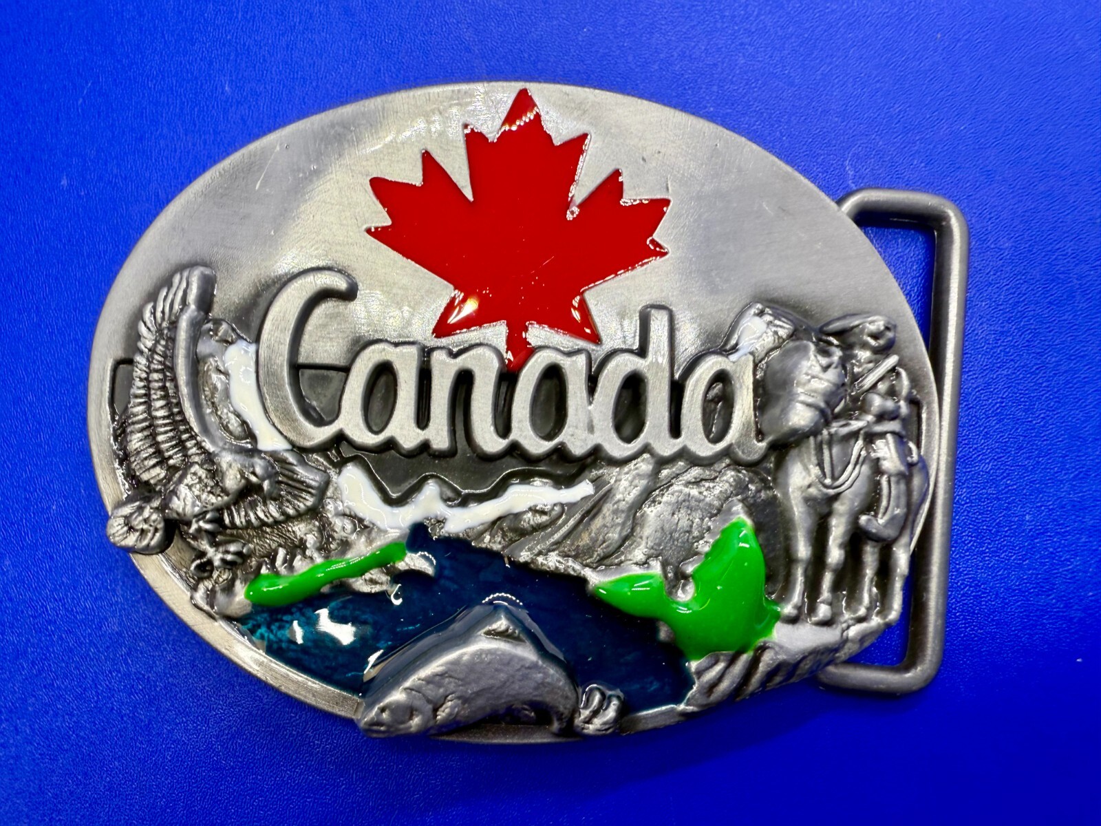 Canada Beautiful Country Commemorative Nature Wildlife Fish Scene Belt Buckle