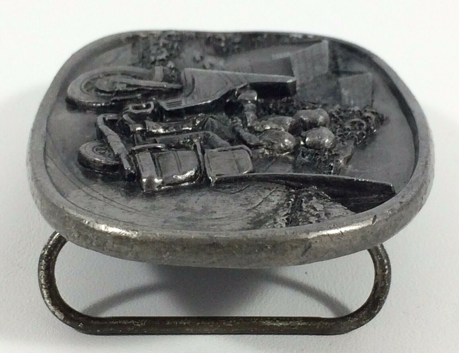 Vtg 1984 Bergamot Brass Works BIKER MOTORCYCLE Belt Buckle Man Women Mill USA