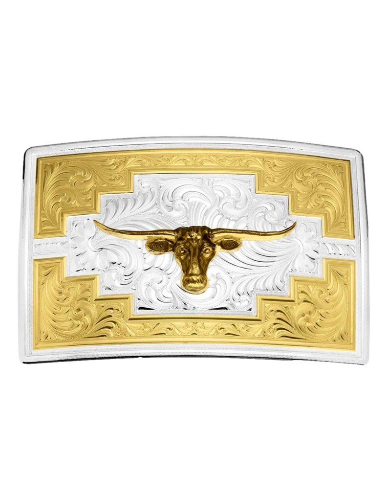 Montana Silversmiths Belt Buckle Adult Santa Fe Silver Gold 55910-41