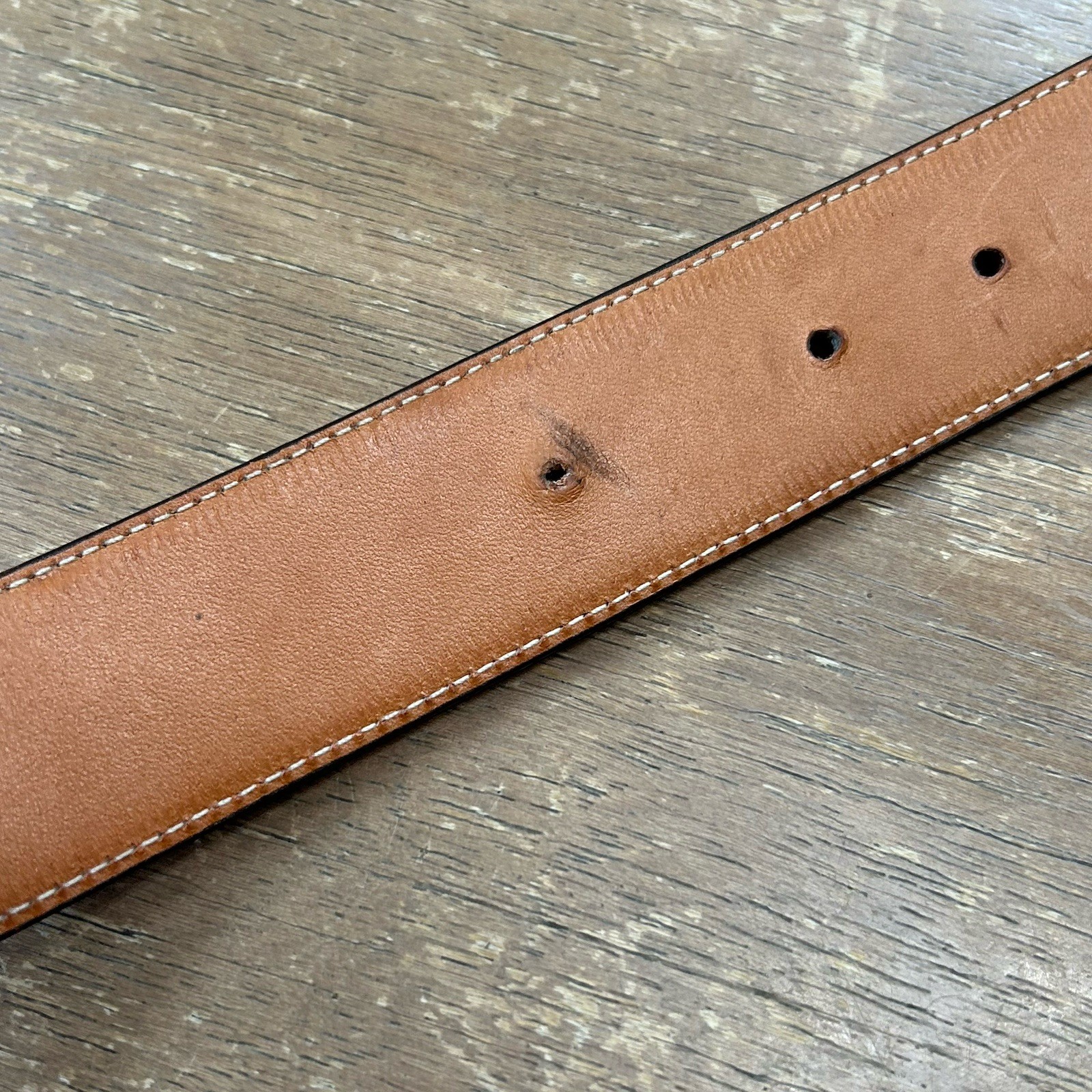 James Reid Leather Belt Size 37 Turquoise & Bronze Native American Belt Buckle