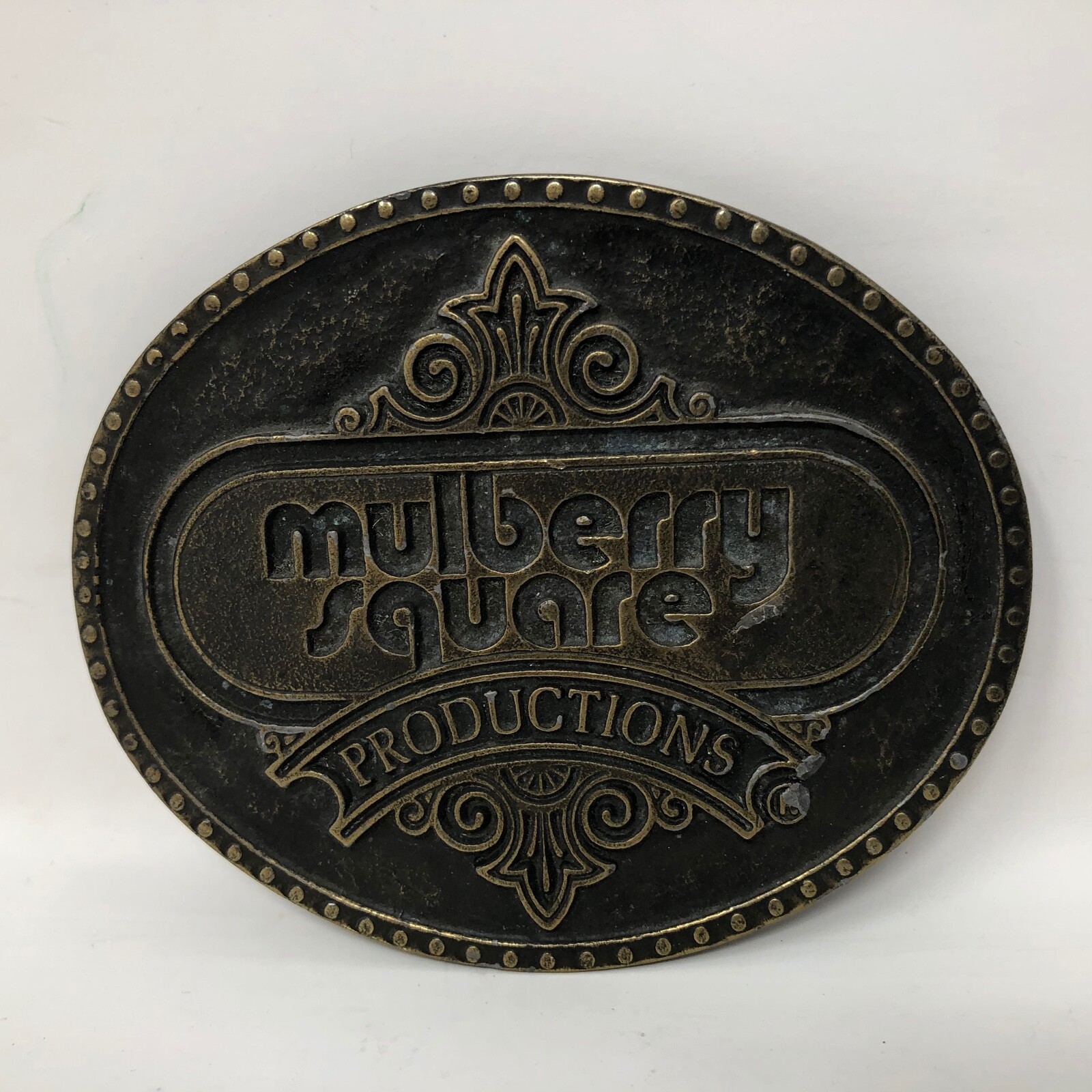 VTG Mulberry Square Productions Belt Buckle Benji Movies Wyoming Studio Art Work