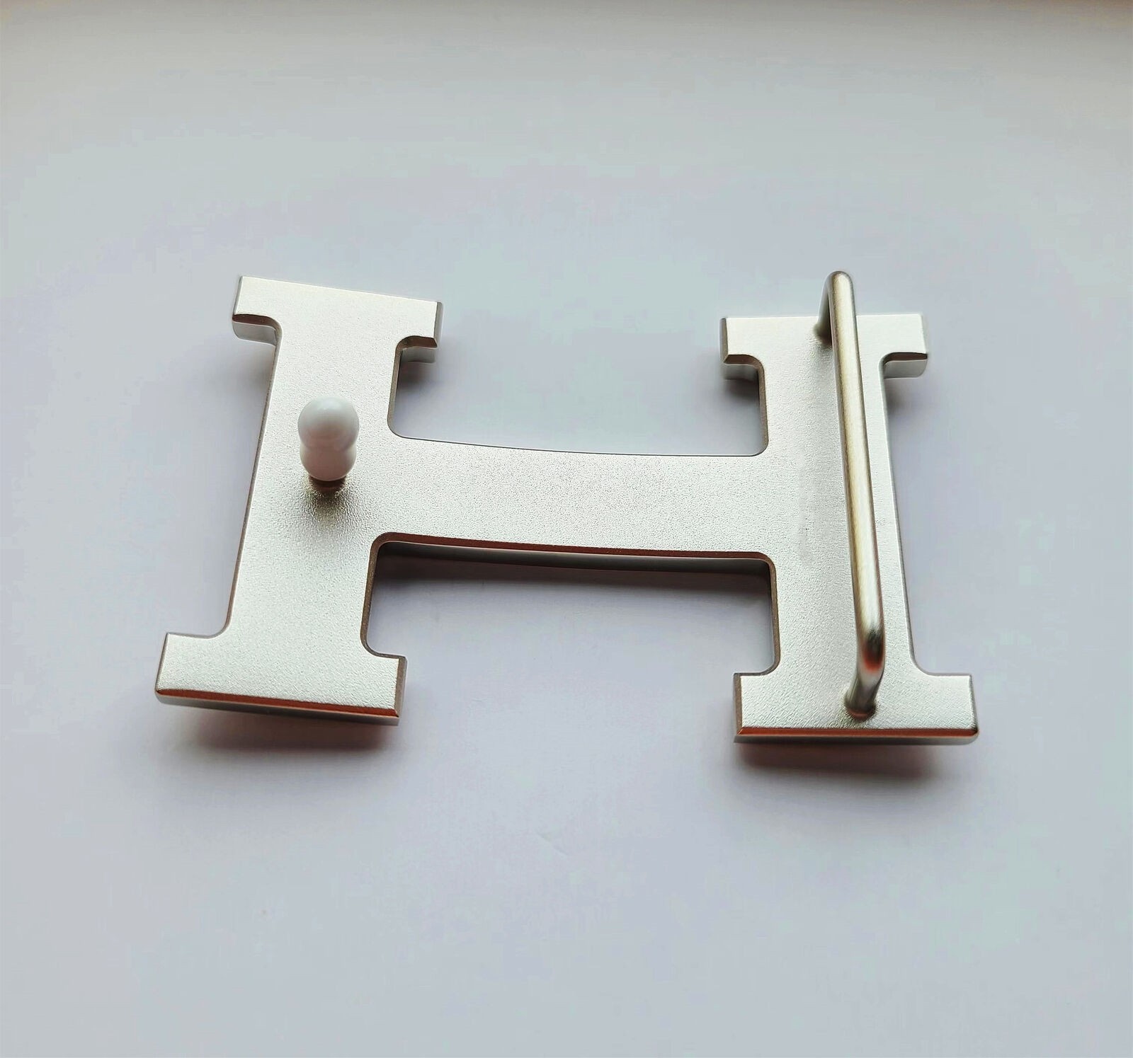 38mm Brushed H Belt Buckle Silver Replacement Metal Belt For Men-
