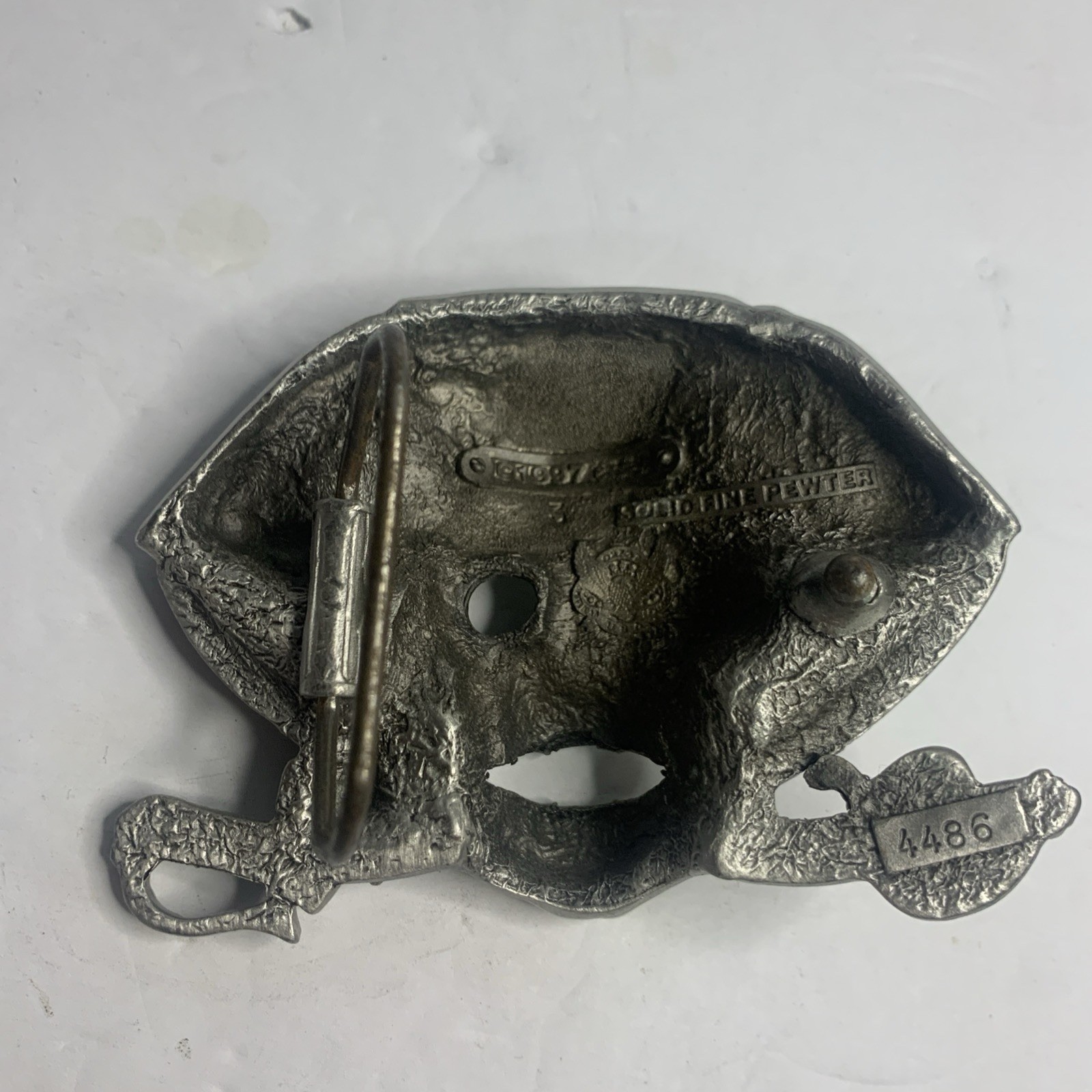 Jolly Roger Pirate Skull Crossed Swords Solid Pewter Great American Belt Buckle