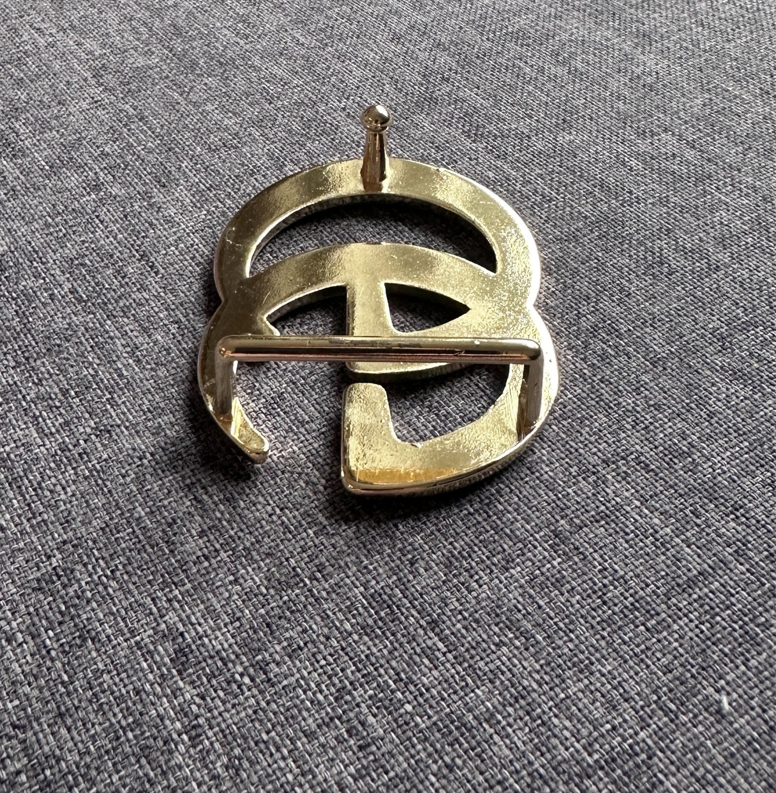 Vintage Gold G Logo Monogram Reversible Golden Belt Buckle 4cm 1.5&Prime; Designer