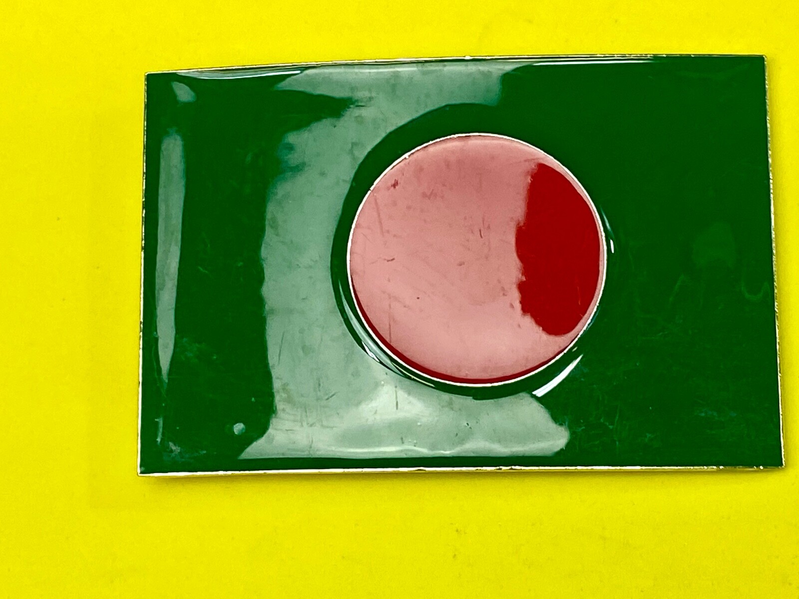 Something Different! Bangladesh National Flag Green, Red Circle Belt Buckle