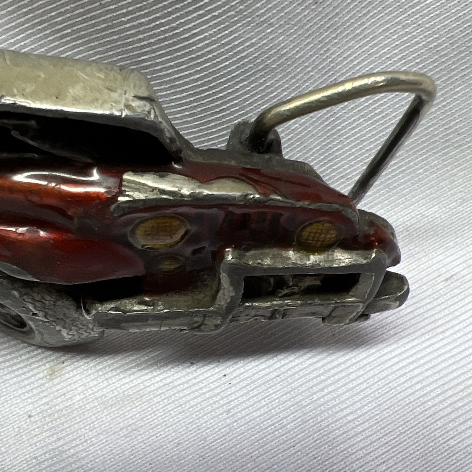 Vintage JEEP Bergamot Brass Works Men’s 3-D Folk Art Belt Buckle 1978 Painted A9