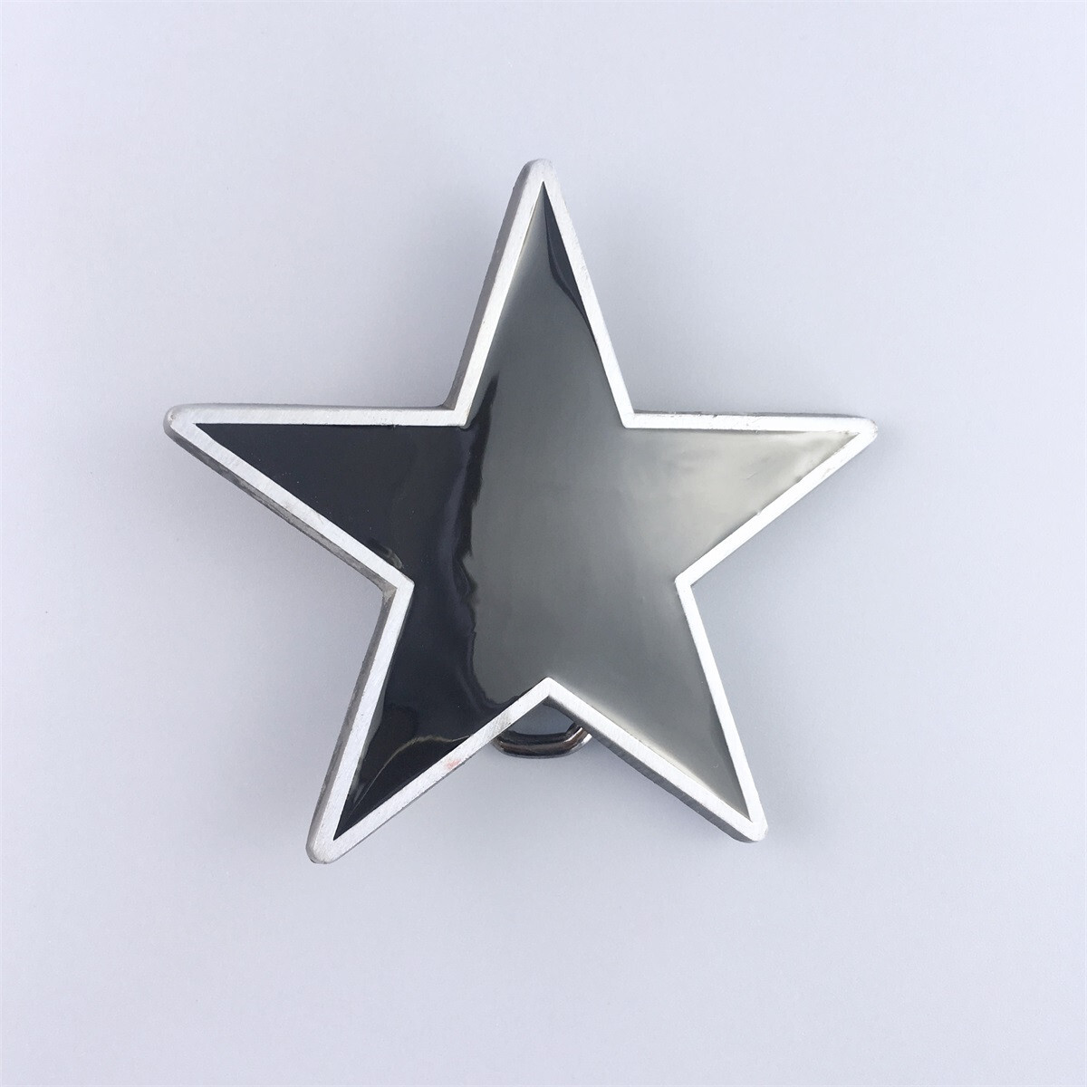 Vintage Style Black Enamel Star Belt Buckle Boucle de ceinture