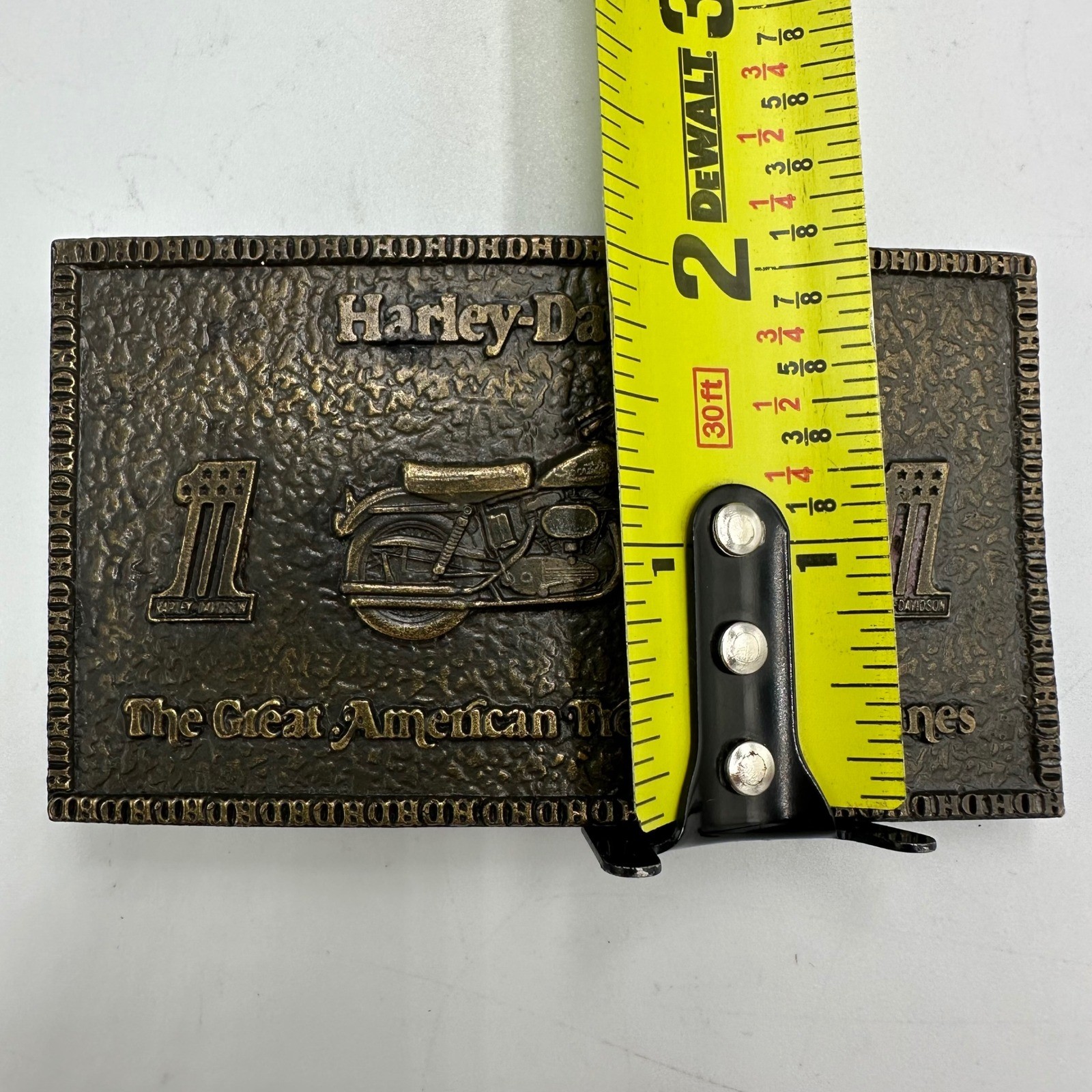 Vintage 1974 Bergamot Brass Works Harley Davidson Freedom Machine Belt Buckle