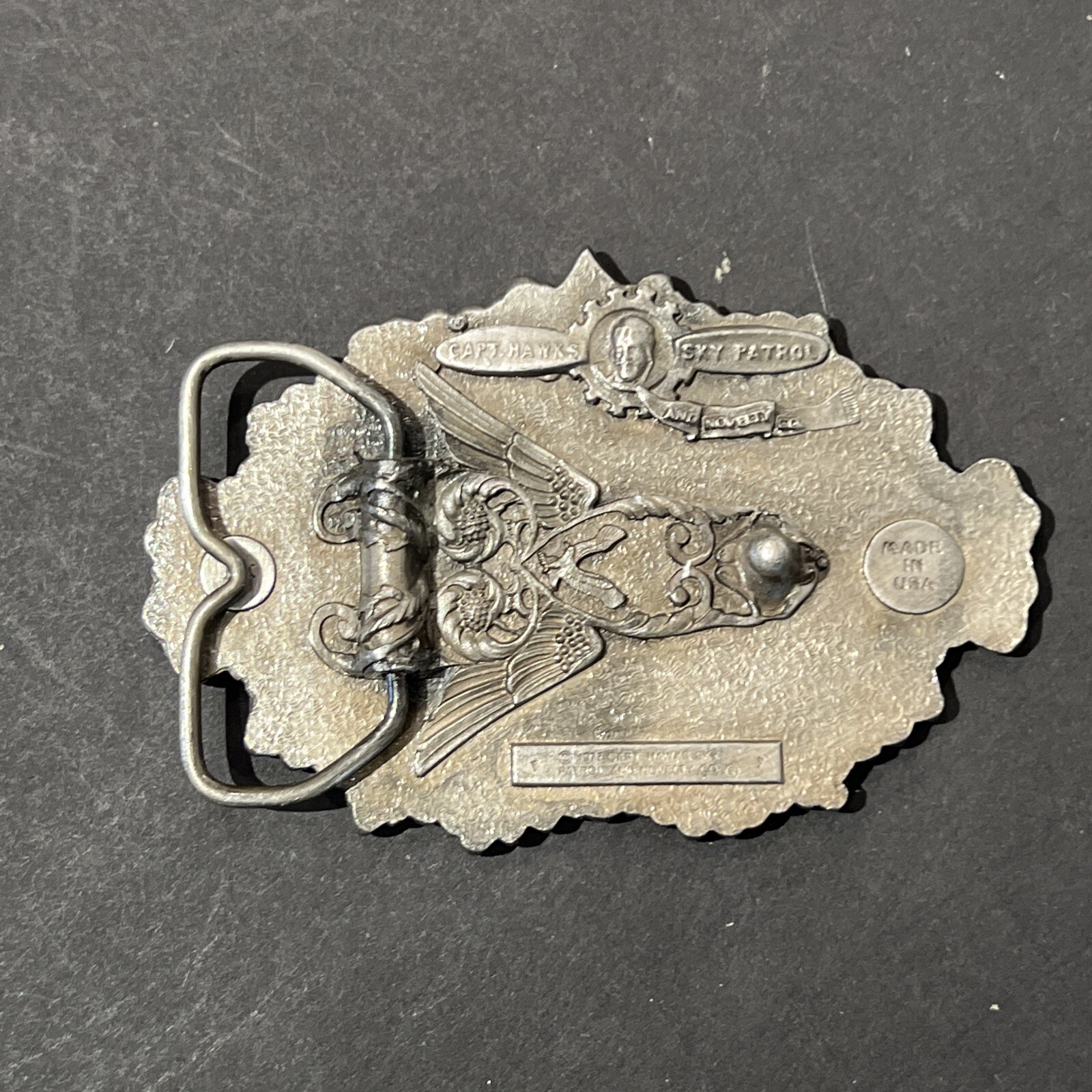 1977 “Oregon” Belt Buckle By Capt. Hawks Sky Patrol Novelty Co Pacific Northwest