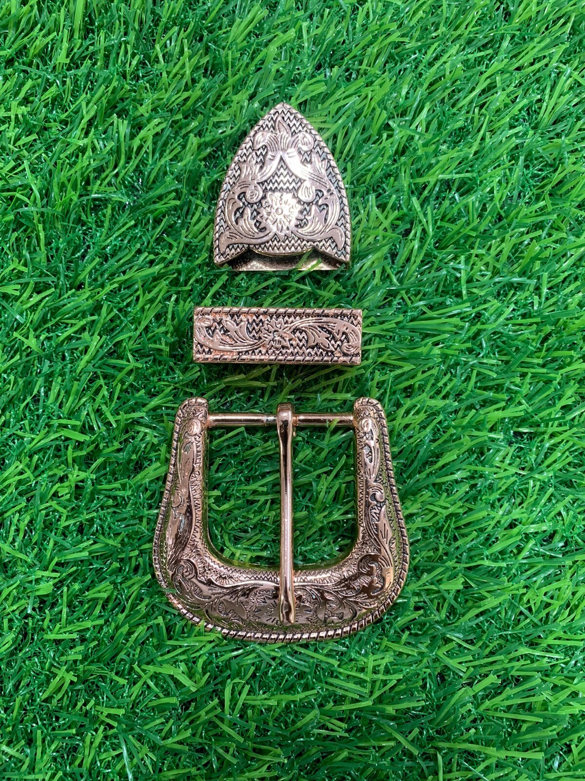 Western 3 piece buckle set brass buckle set 3 pcs Sagittarius buckle 1.5&Prime;, 38mm