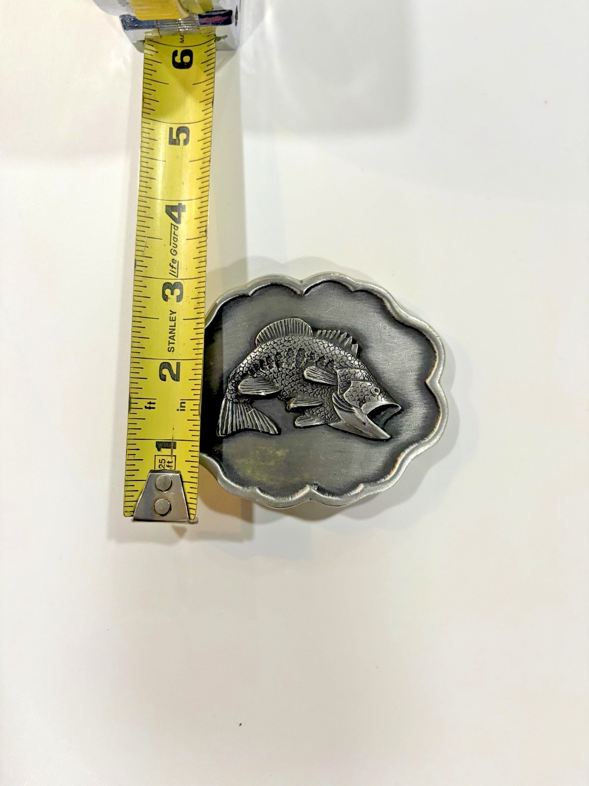 Vintage Pewter Bass Fish Belt Buckle from late 1970&rsquo;S to 1980&rsquo;S