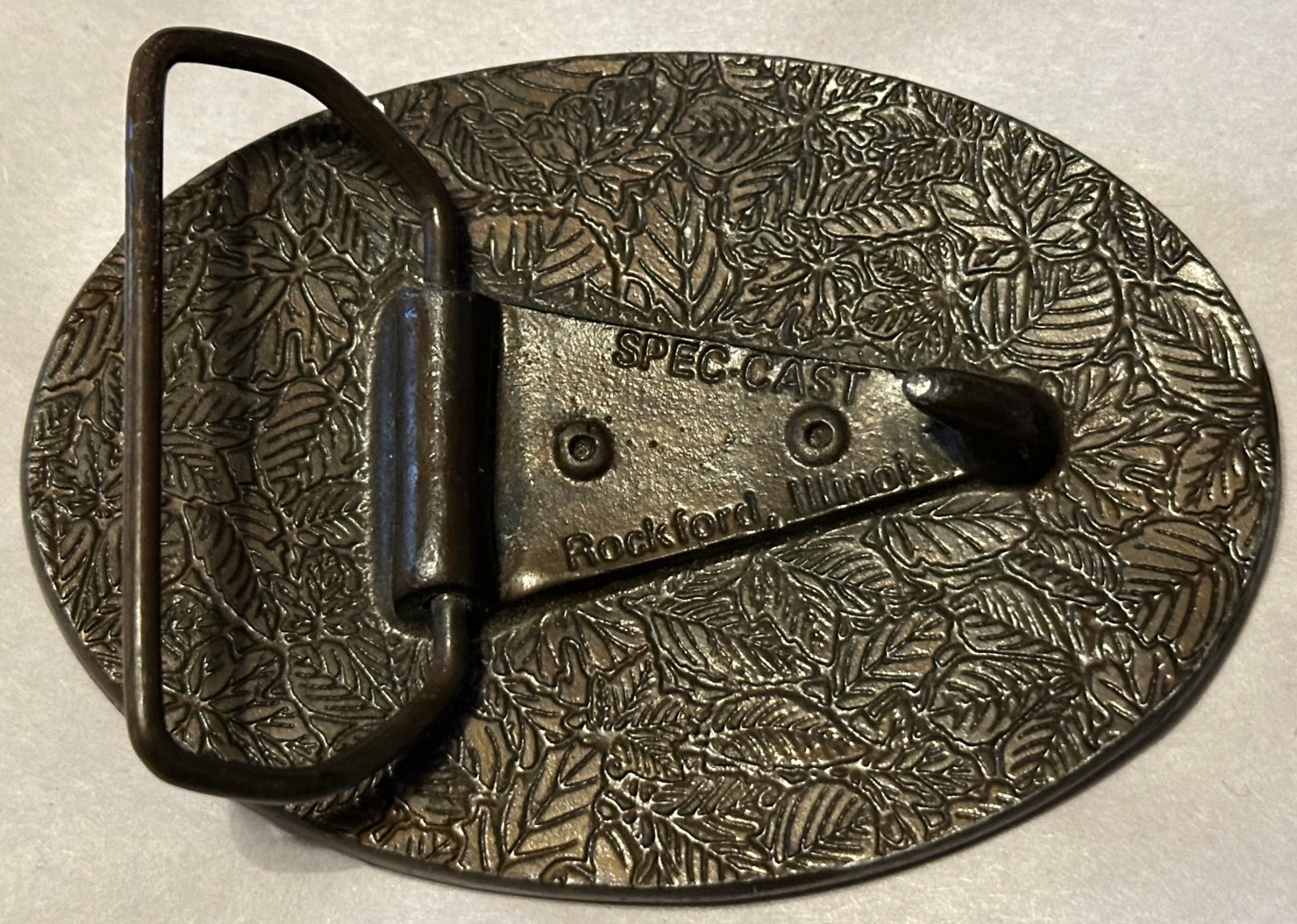 Vintage Legion of Honor Leather on Brass Belt Buckle Spec-Cast Rockford RARE