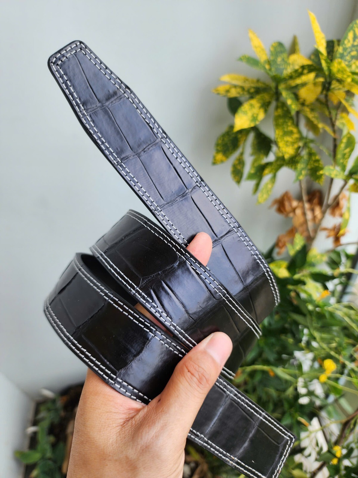 3.8CM Black 100% Genuine Real Leather Skin Men Belt buckle-Handmade-Customize