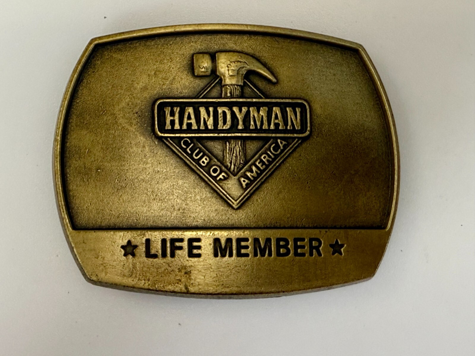 1996 Handyman Club of America *Life Member* Vintage 1996 Brass Tone Belt Buckle