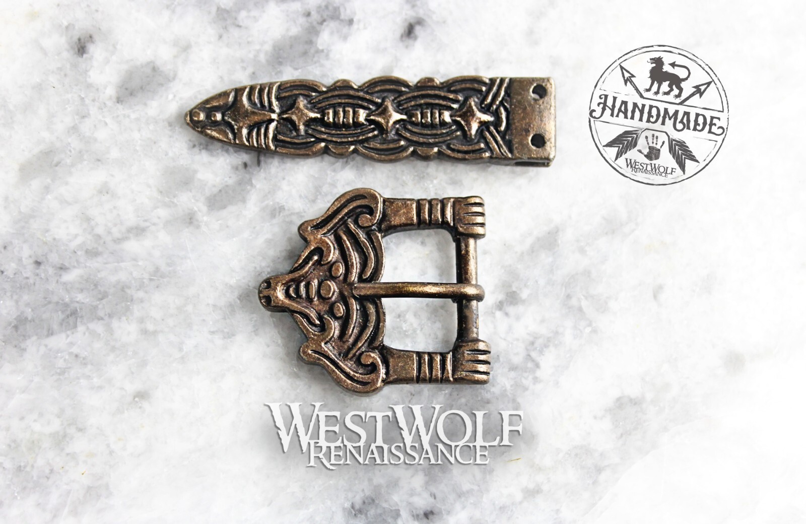 Viking « Borre » Belt Buckle with Rivets – Renaissance/Medieval/Noble/Norse/Celtic
