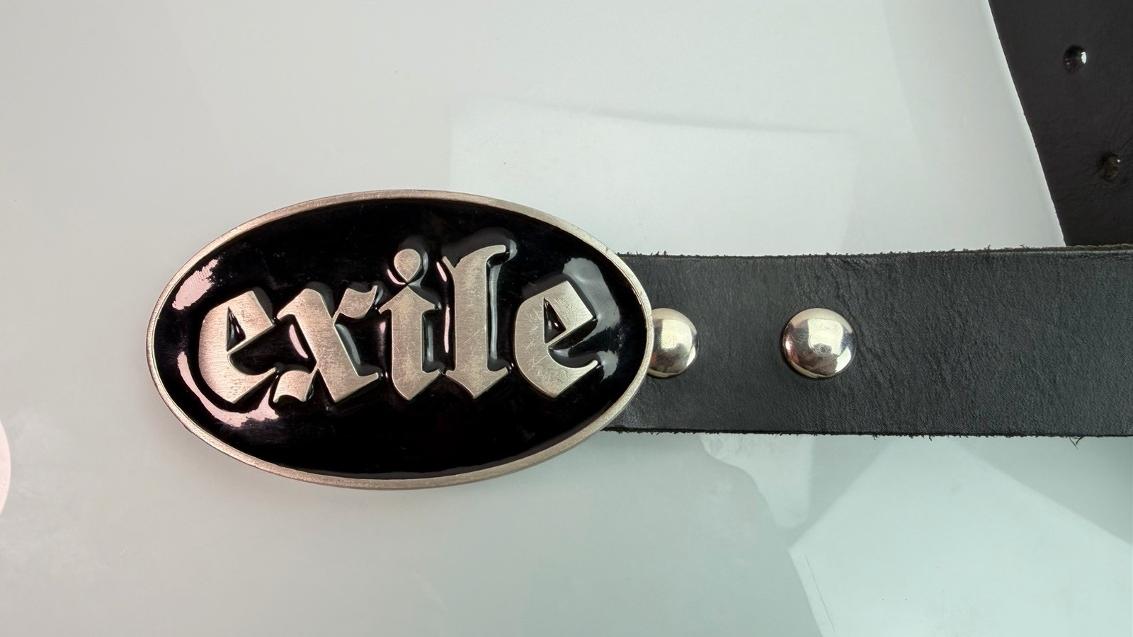 2006 EXILE CYCLES Black Metal Belt And Bottle Opener Size 36