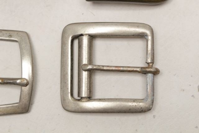 Lot of 9 Assorted Belt Buckles 1.5” Silvertone Brass Nickel Leather Crafter