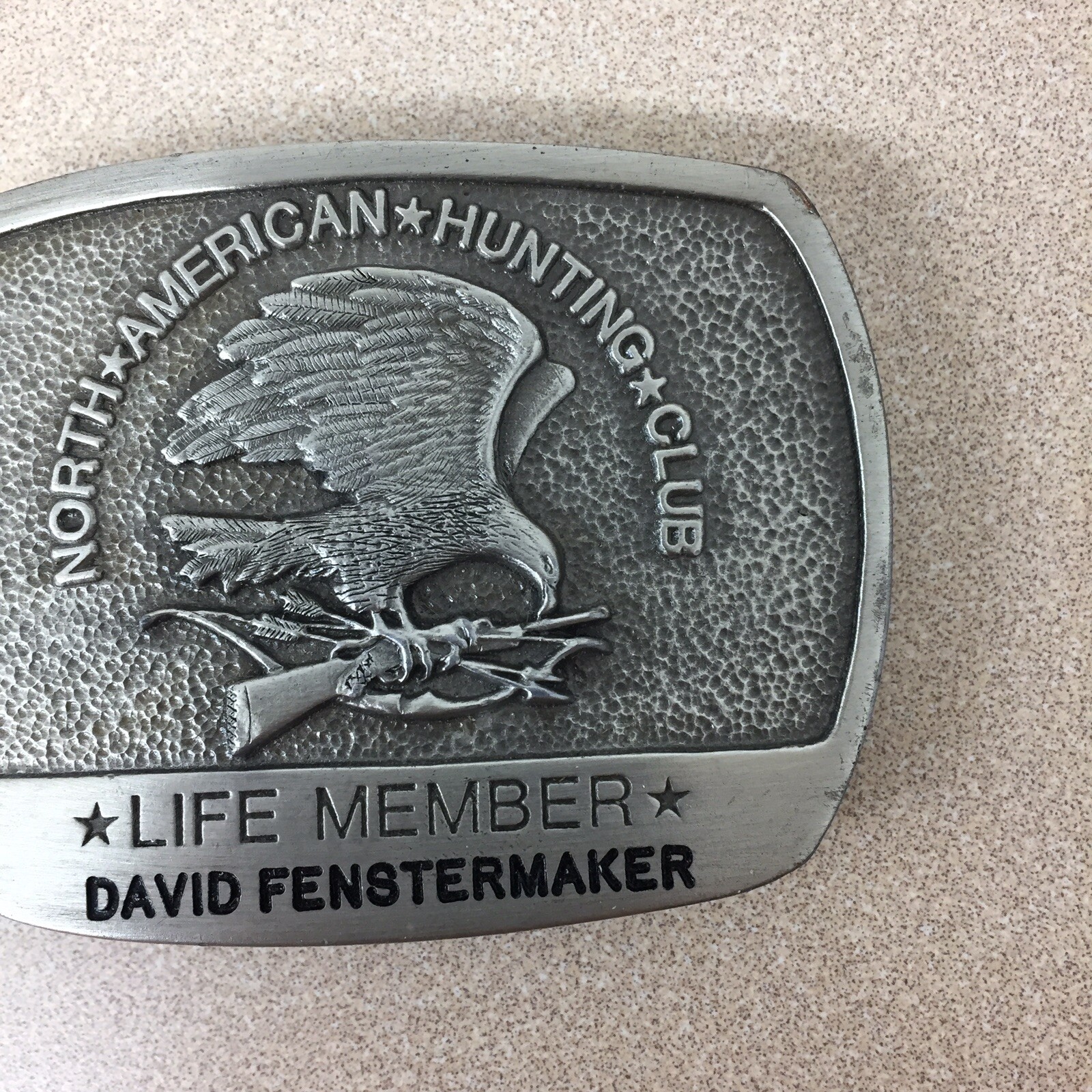 North American Hunting Club Life Member David Belt Buckle 1981 AR110