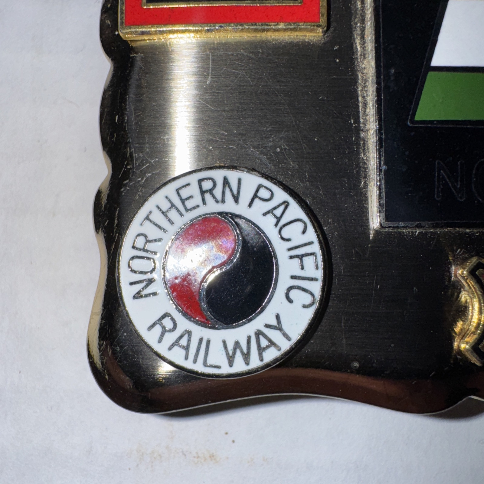 Burlington Northern NPRR Train Railroad BN Frisco Railway Vtg Belt Buckle