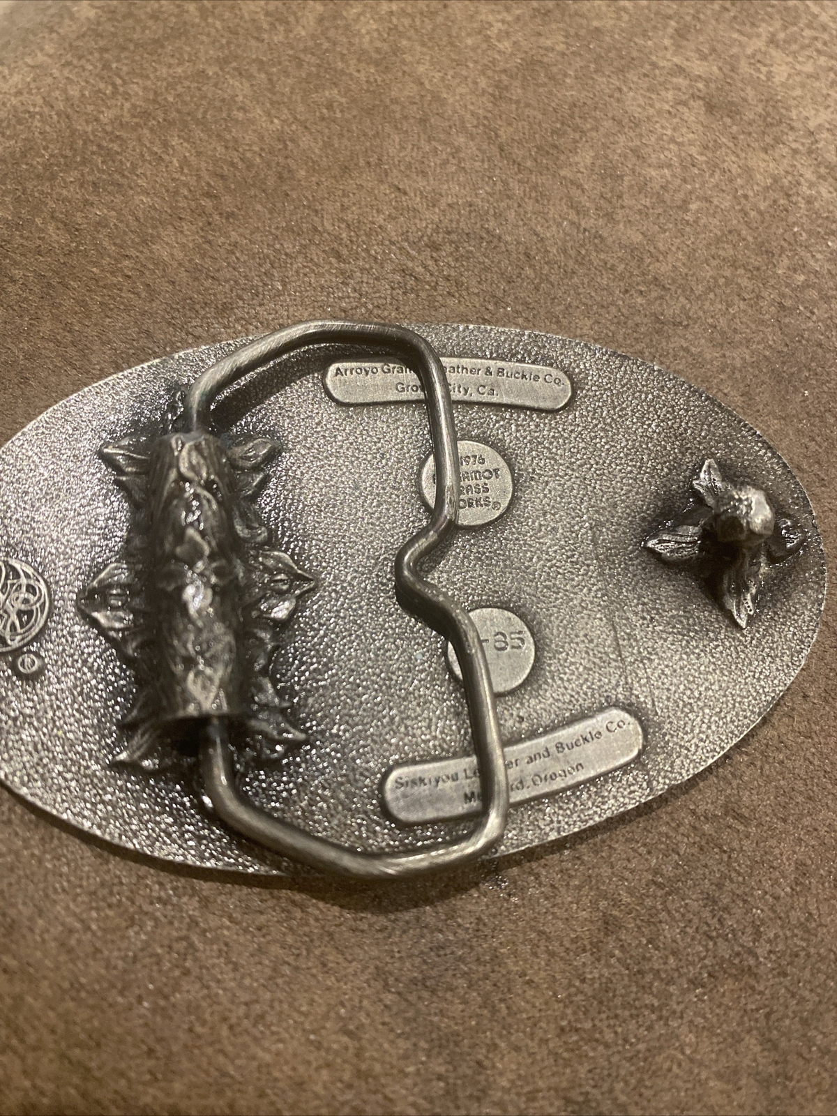 Vintage 1976 Metal Belt Buckle, Skiing, Snow, Cross Country, Sports, Nice Wester