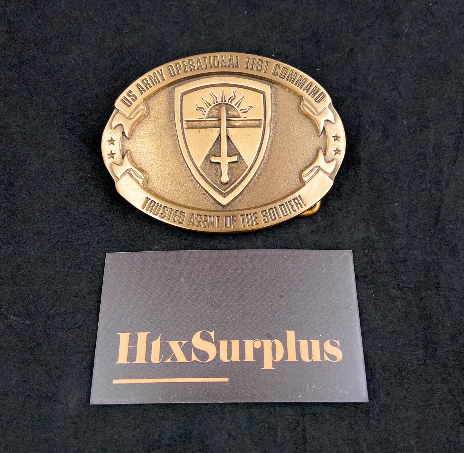 🌟US Army Operational Test Command OTC ATEC Insignia Crest, Brass Belt Buckle