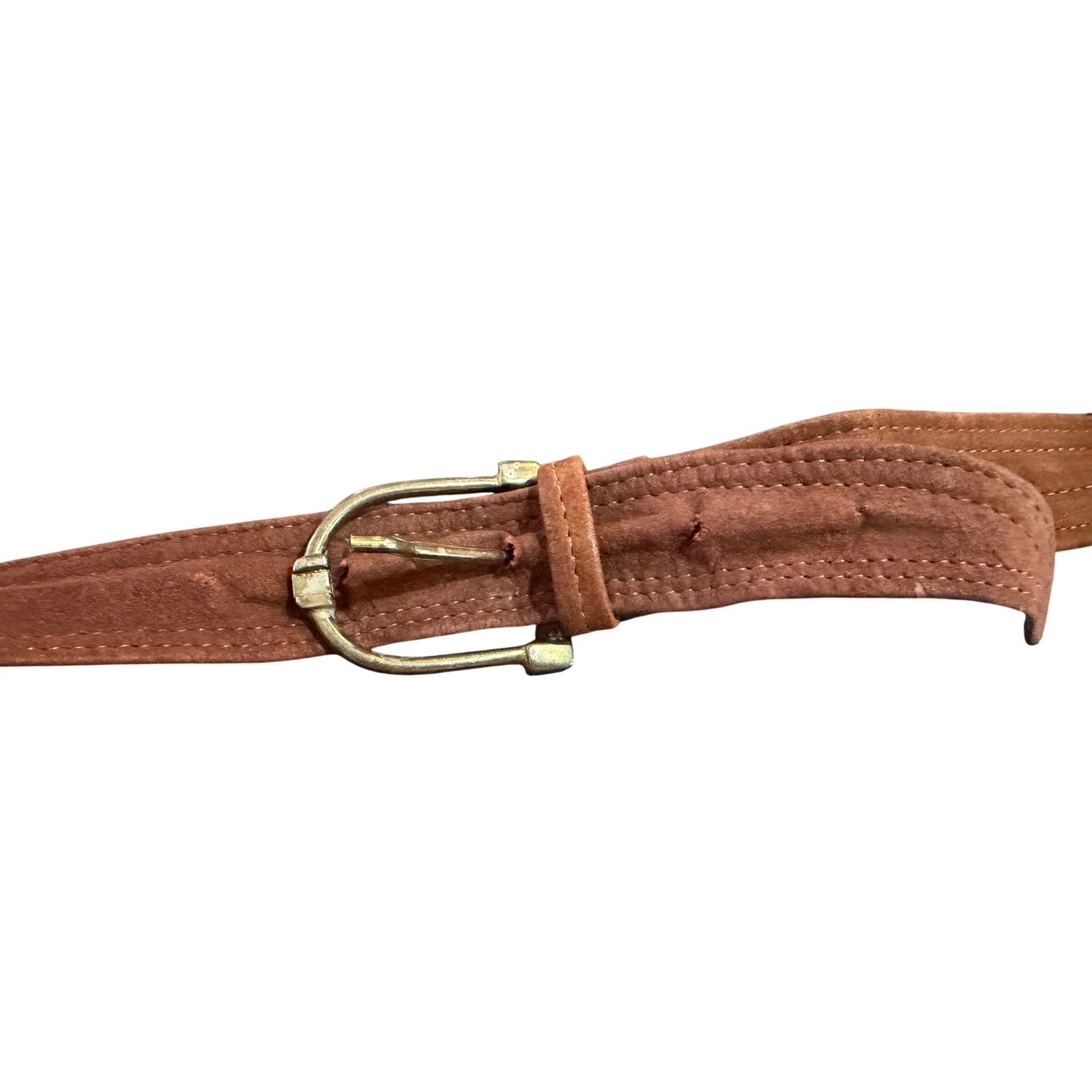 Brown Leather Suede Belt Bag Fanny Pack Pouch brass buckle western vintage boho