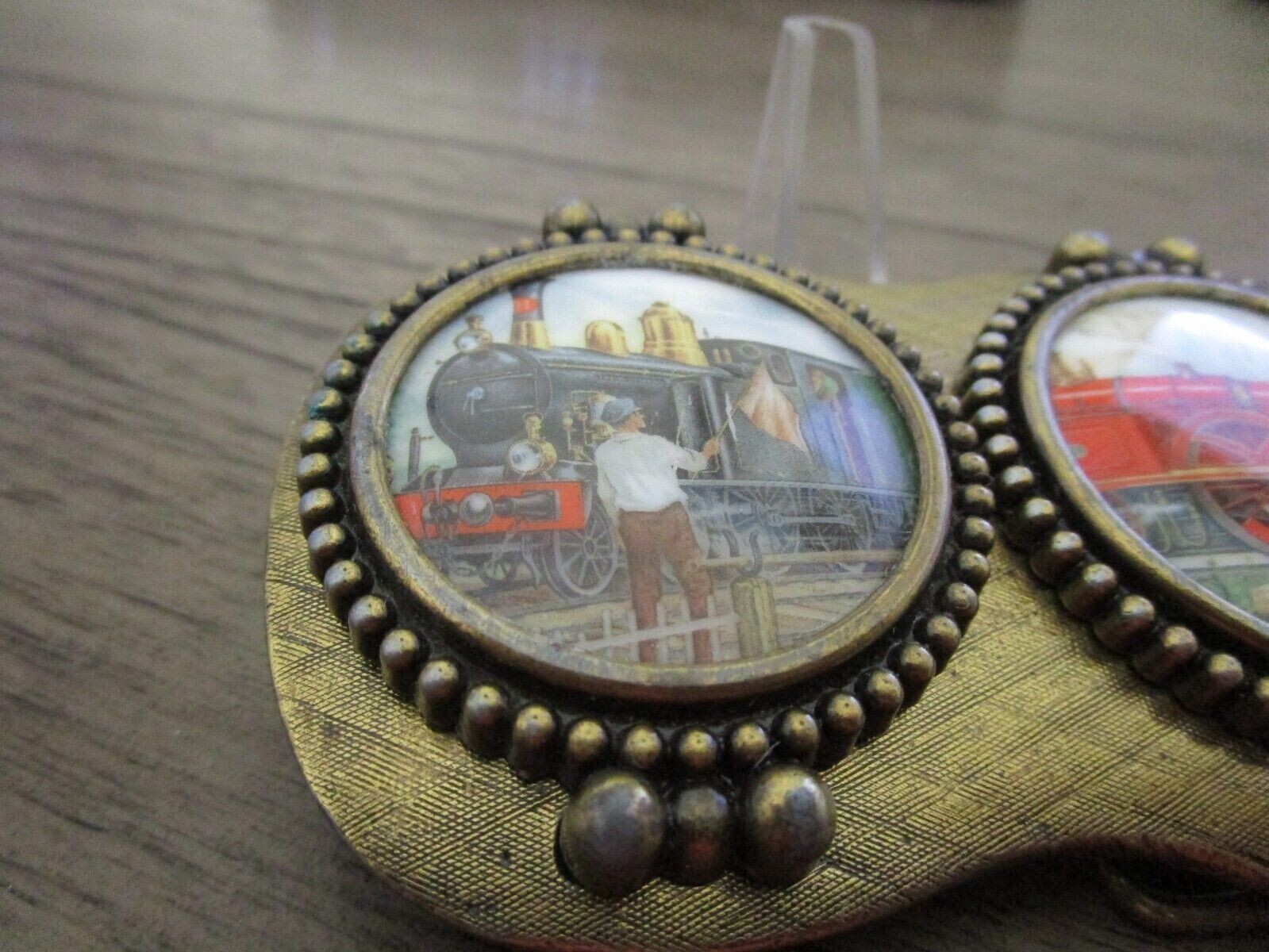 Vintage Very Unusual Double Western Railroad Belt Buckle #311Q