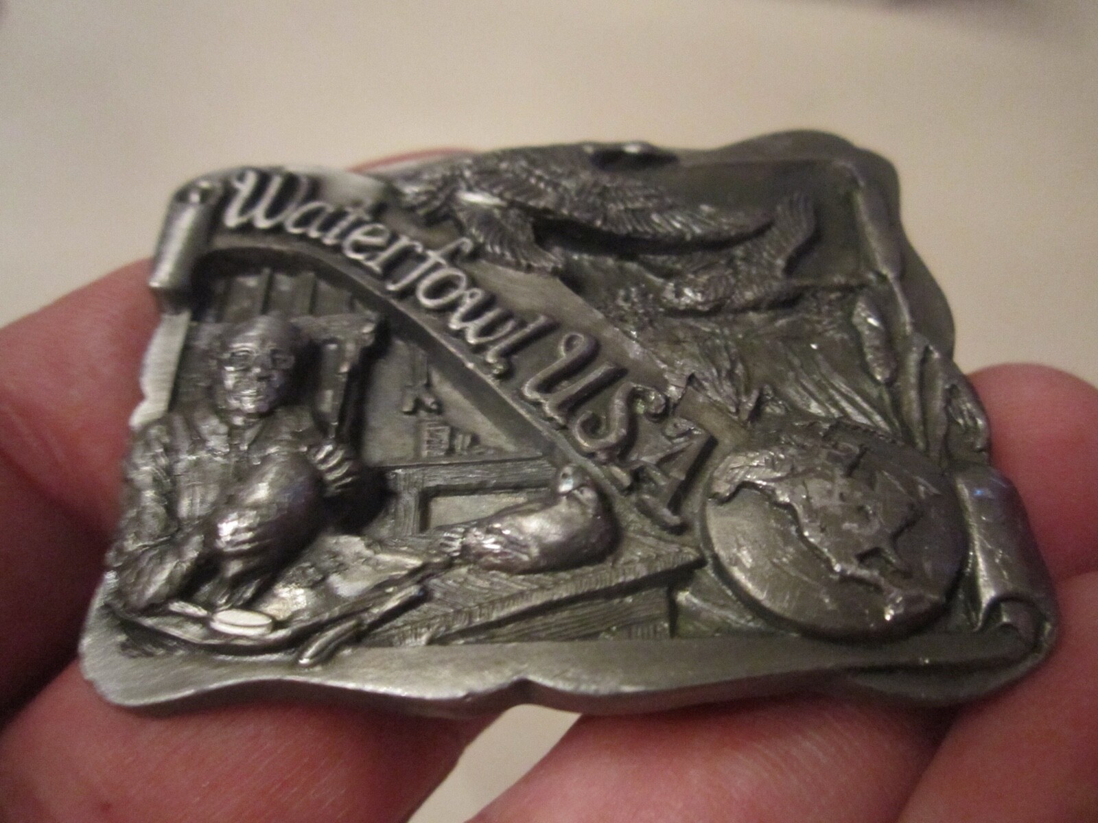 1988 WATERFOWL USA BELT BUCKLE – LMTD EDITION 1 OF 4000 – HEAVY – GW-17