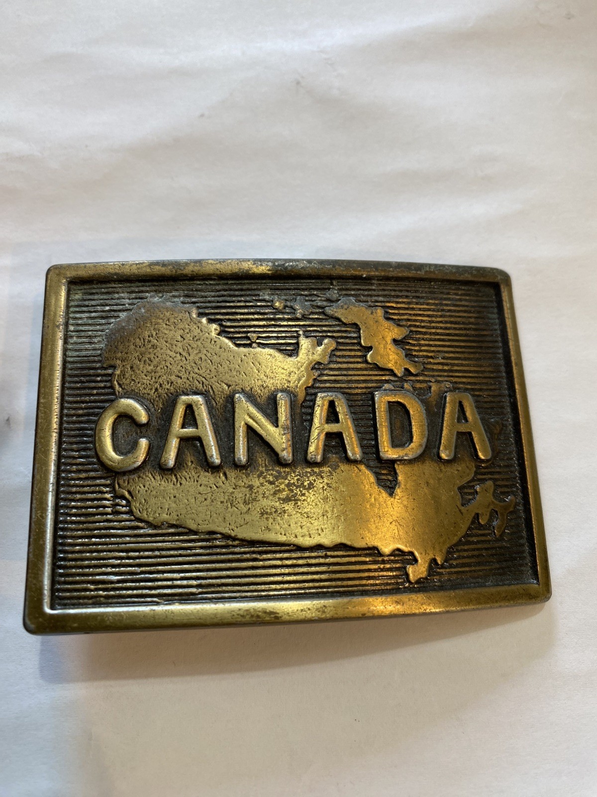 Brass “Canada” Belt Buckle 3”x2”