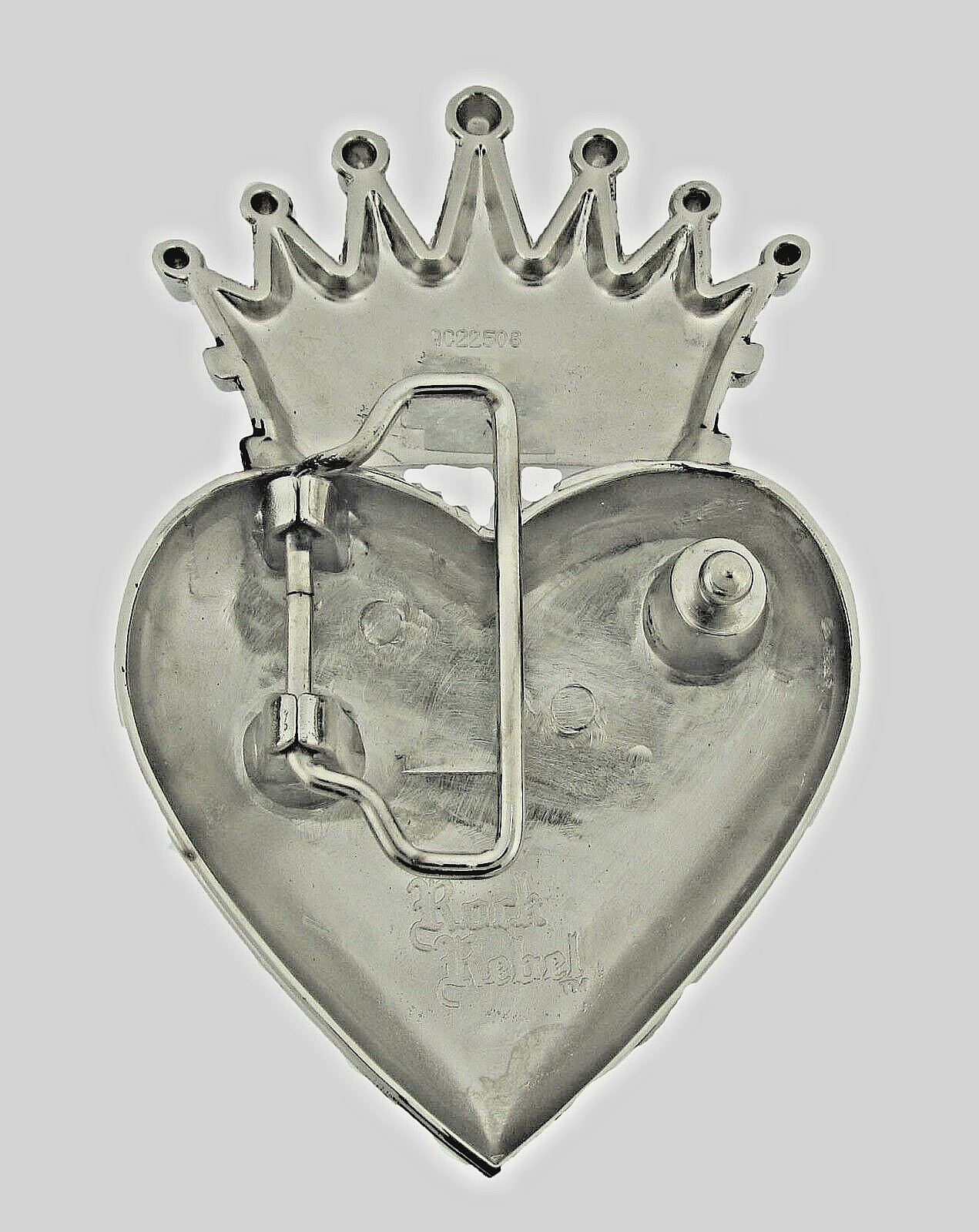 Heart Shaped Belt Buckles Crown Silver Chrome New Western Rodeo Metal Men Women