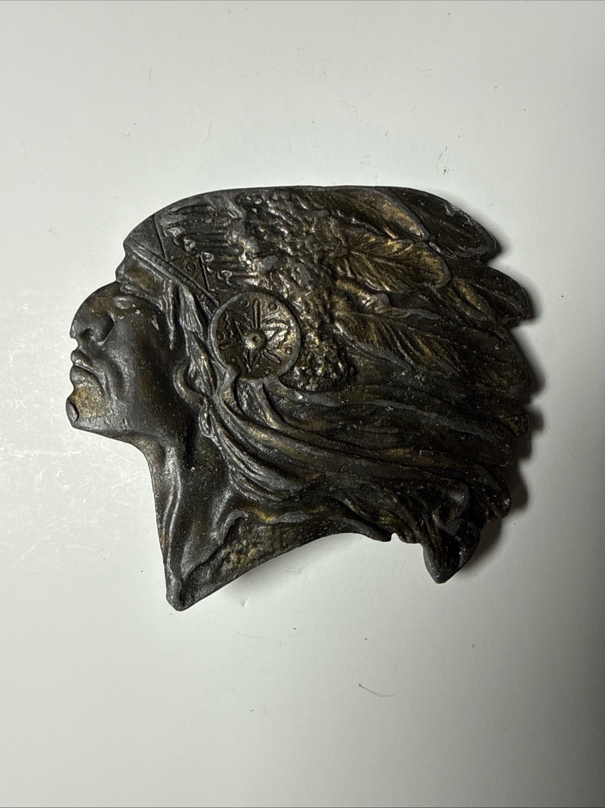 vintage 1970s belt buckle CHIEF native american INDIAN HEAD cowboy WESTERN brass