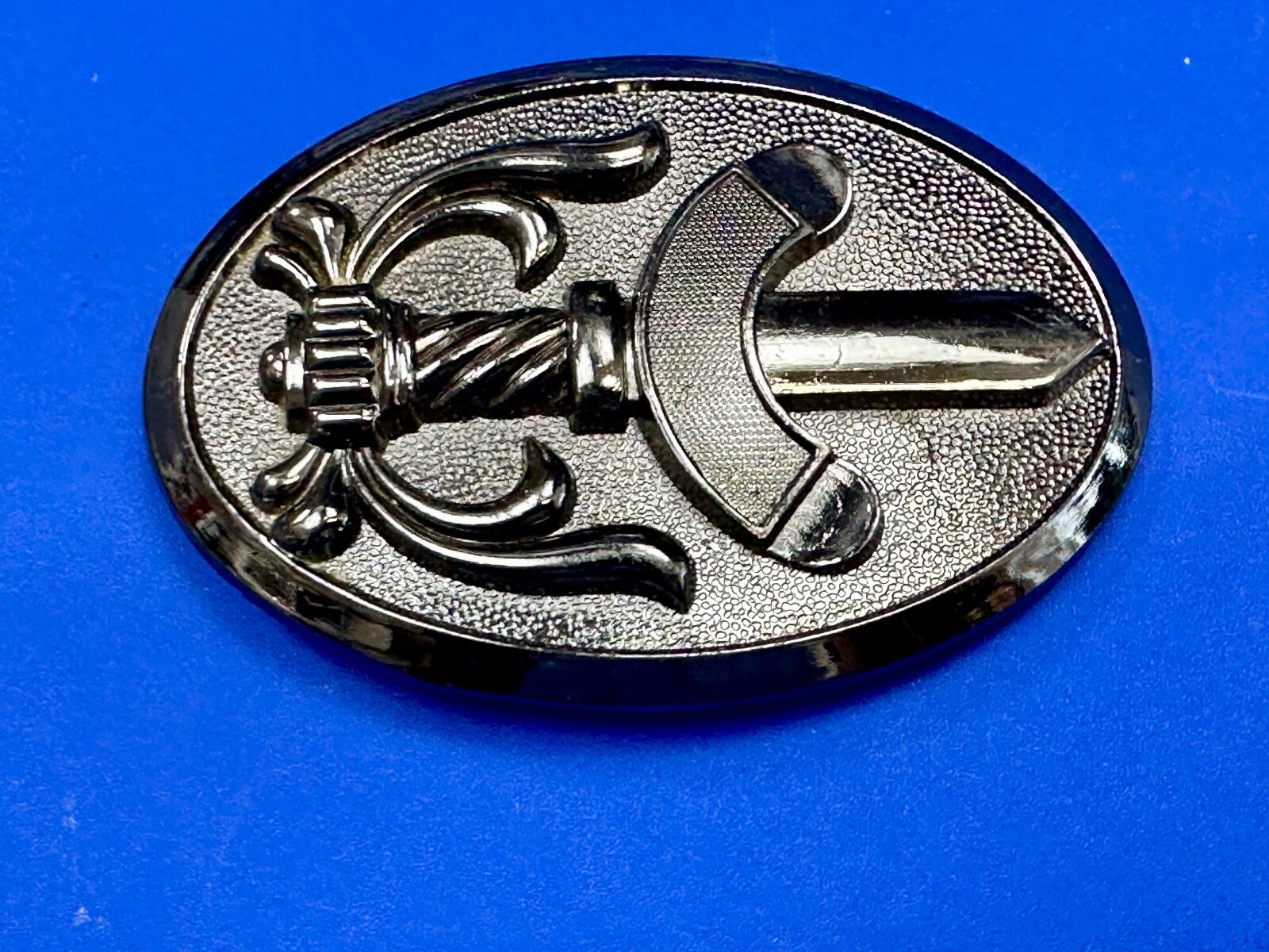 Medieval Times Sword In Black Oval Vintage Belt Buckle
