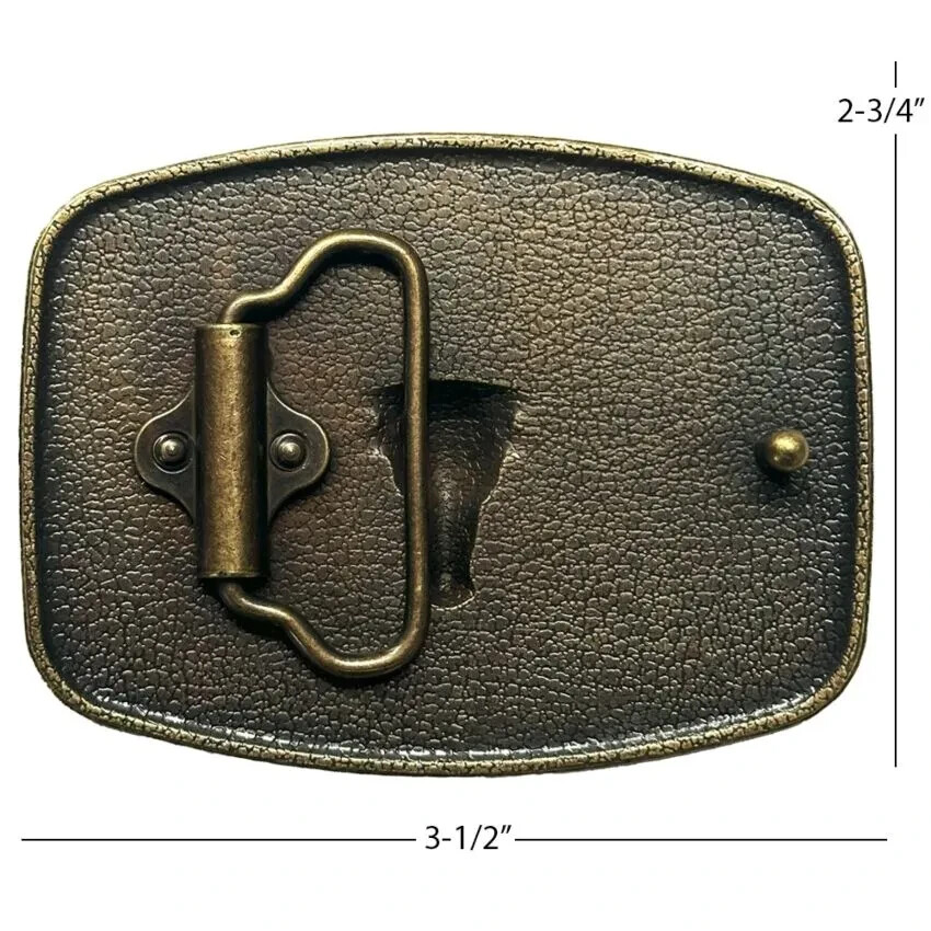 Bronze Gold Bull LONGHORN Western Belt Buckle Large Size Cowboy Rodeo buckle 028