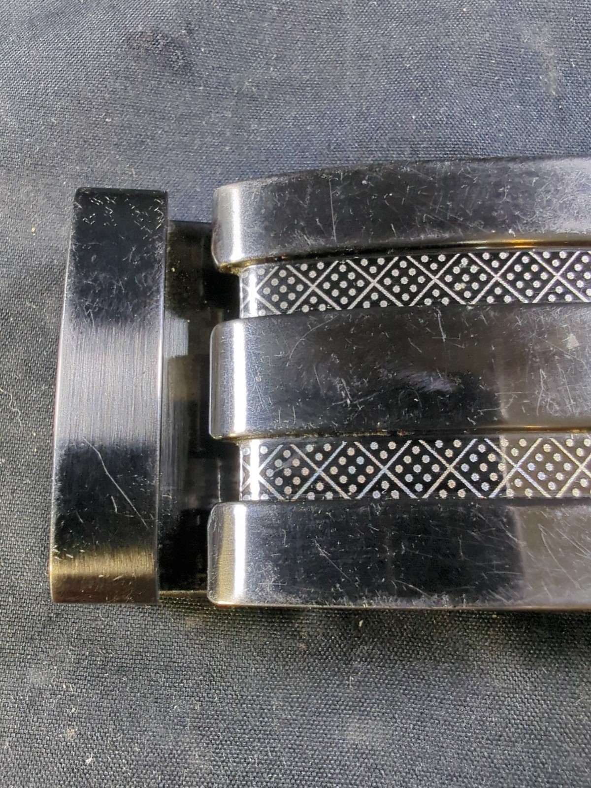 Dark Silver Tone Automatic Ratchet Slide Belt Buckle Adjustable Teeth Replace