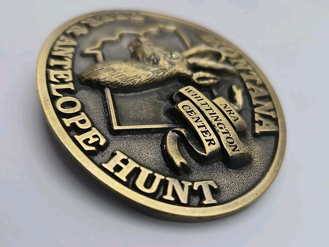 Montana Deer & Antelope Hunt NRA Whittington Center Brass Belt Buckle