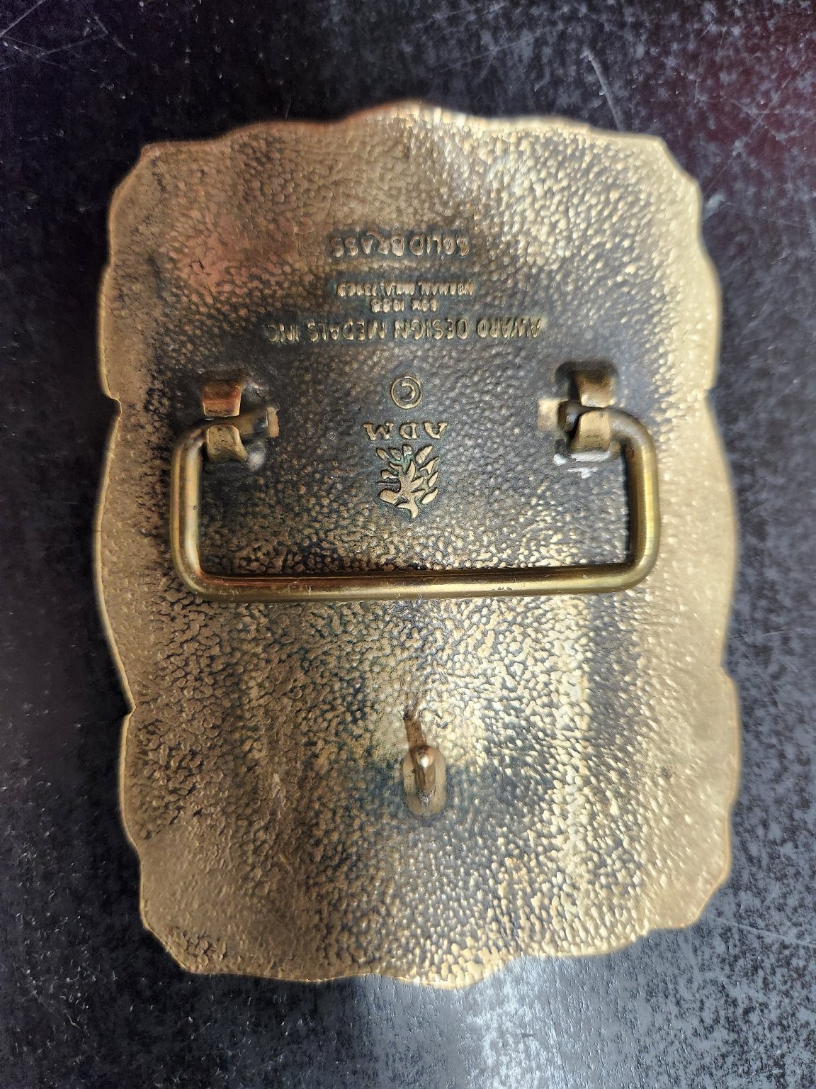 ADM Belt Buckle Solid Brass Great Seal USA Patriotic Western 3.5&Prime;x2.5&Prime;