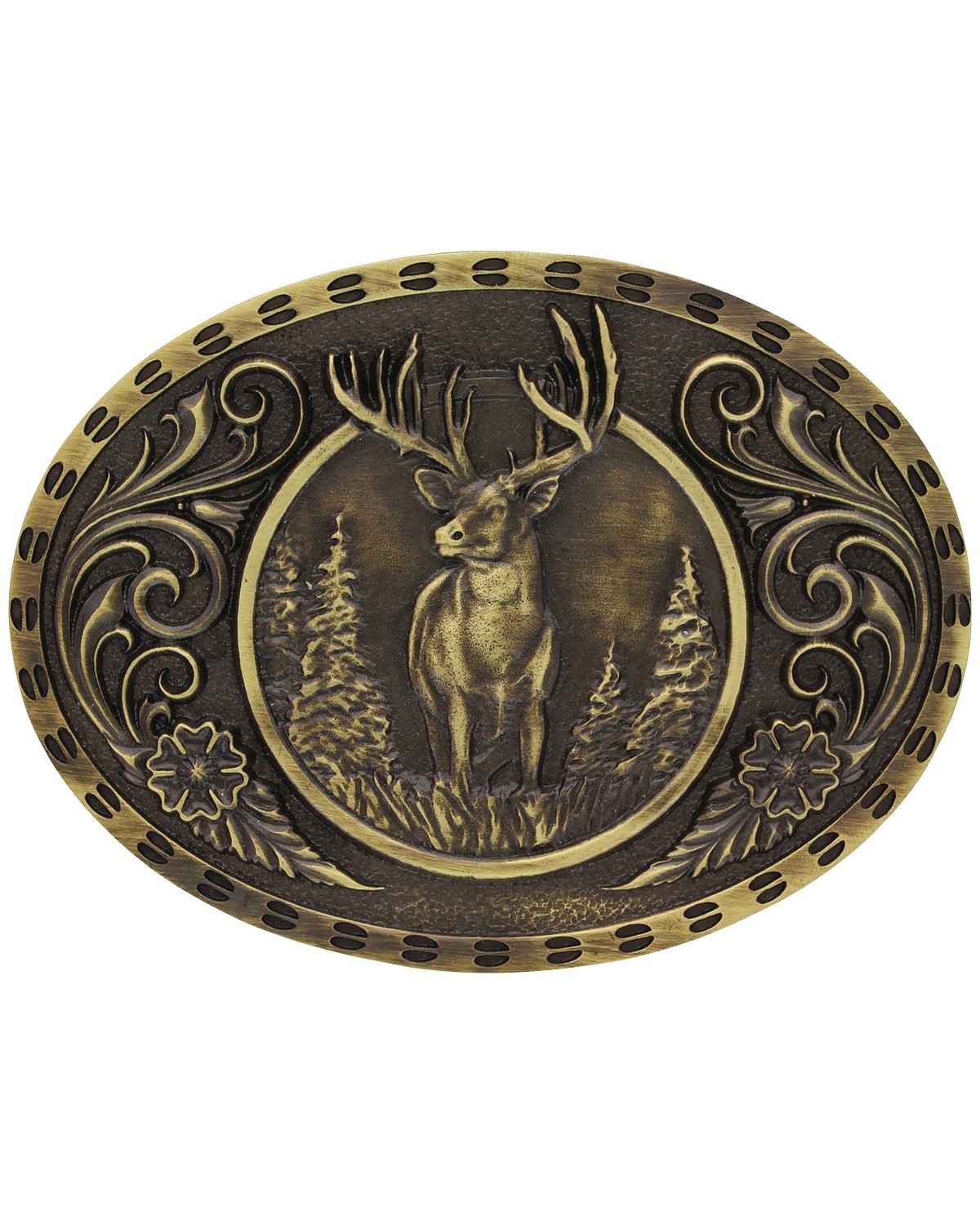 Montana Silversmiths Men&rsquo;s Men'S Heritage Outdoor Series Wild Stag Carved –