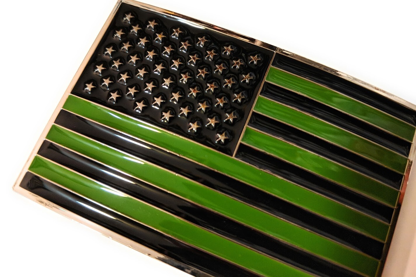 USA FLAG OD Green and Black belt buckle military army navy marines AF US Seller