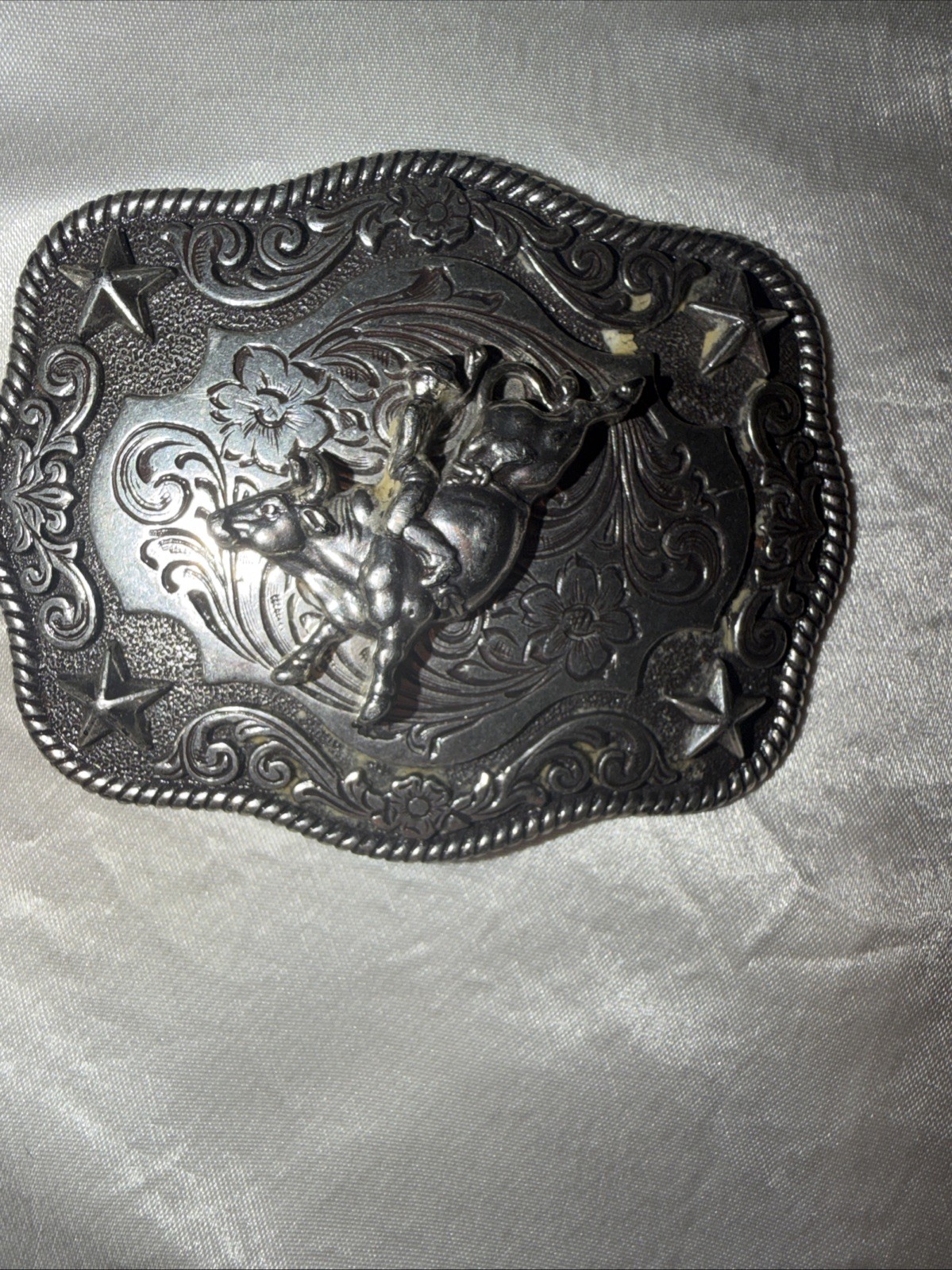 vintage NOCONA belt buckle RODEO metal steel WESTERN cowboy BULL RIDER