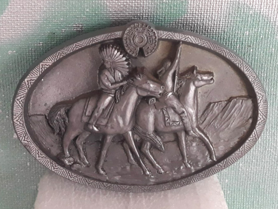 Buckles Of America MASTERPIECE COLLECTION BA-209 Native & Horse Belt Buckle