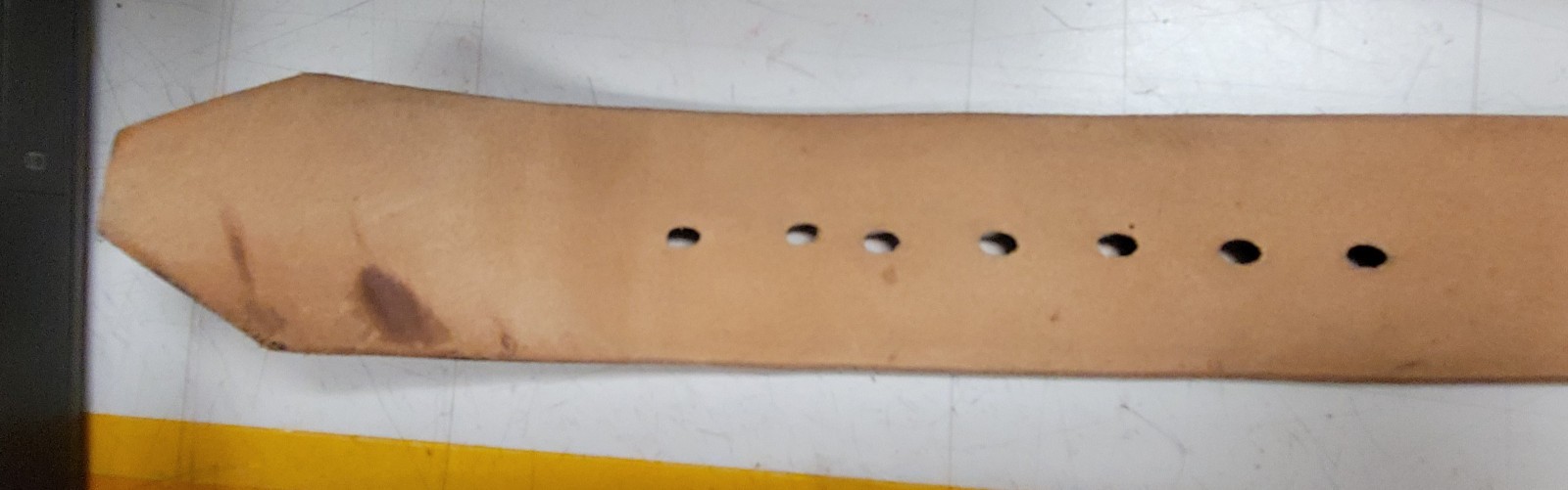 Sky West Brass Wood Inlay Buckle n Stamped Leather Belt